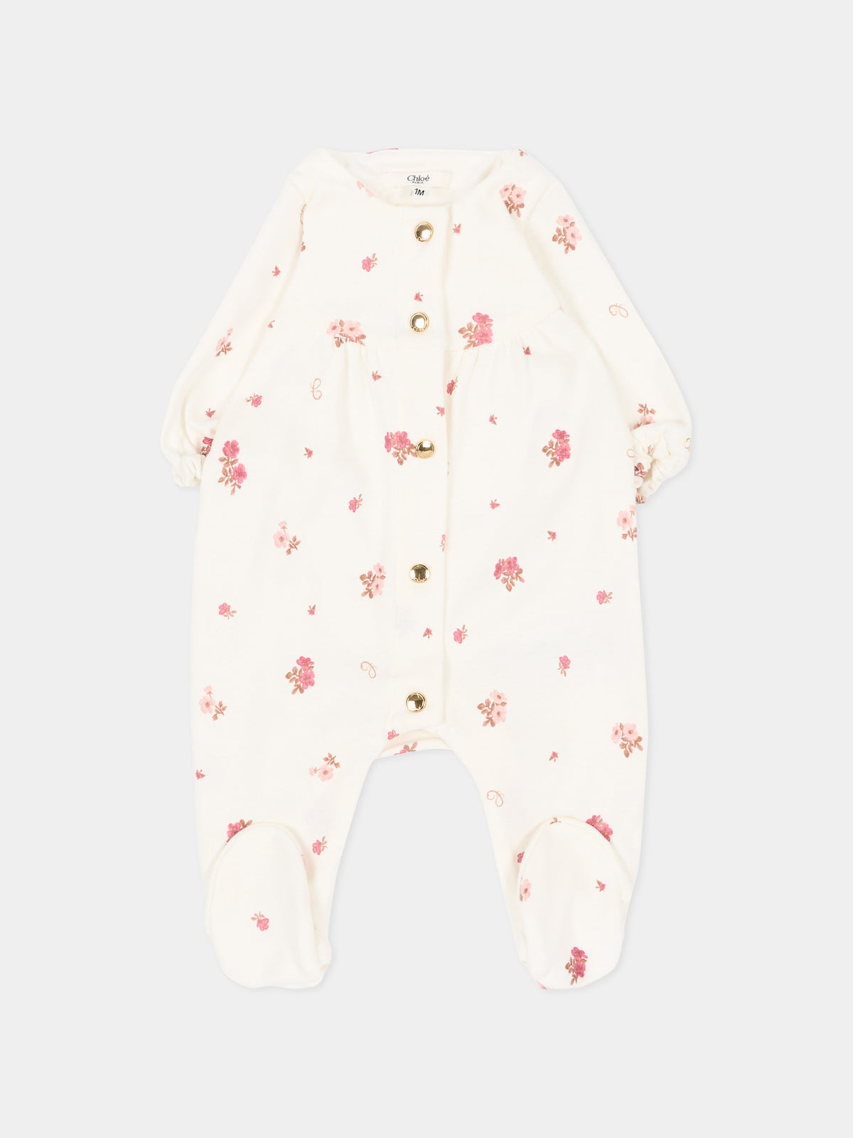 Set tutina avorio per neonata floreale,Chloé Kids,C21403 117