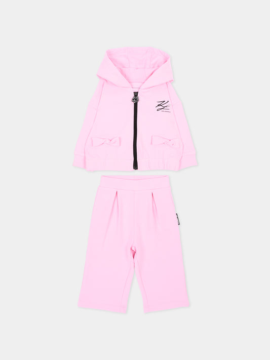 Completo sportivo rosa per neonata con logo,Karl Lagerfeld Kids,Z31293 47U