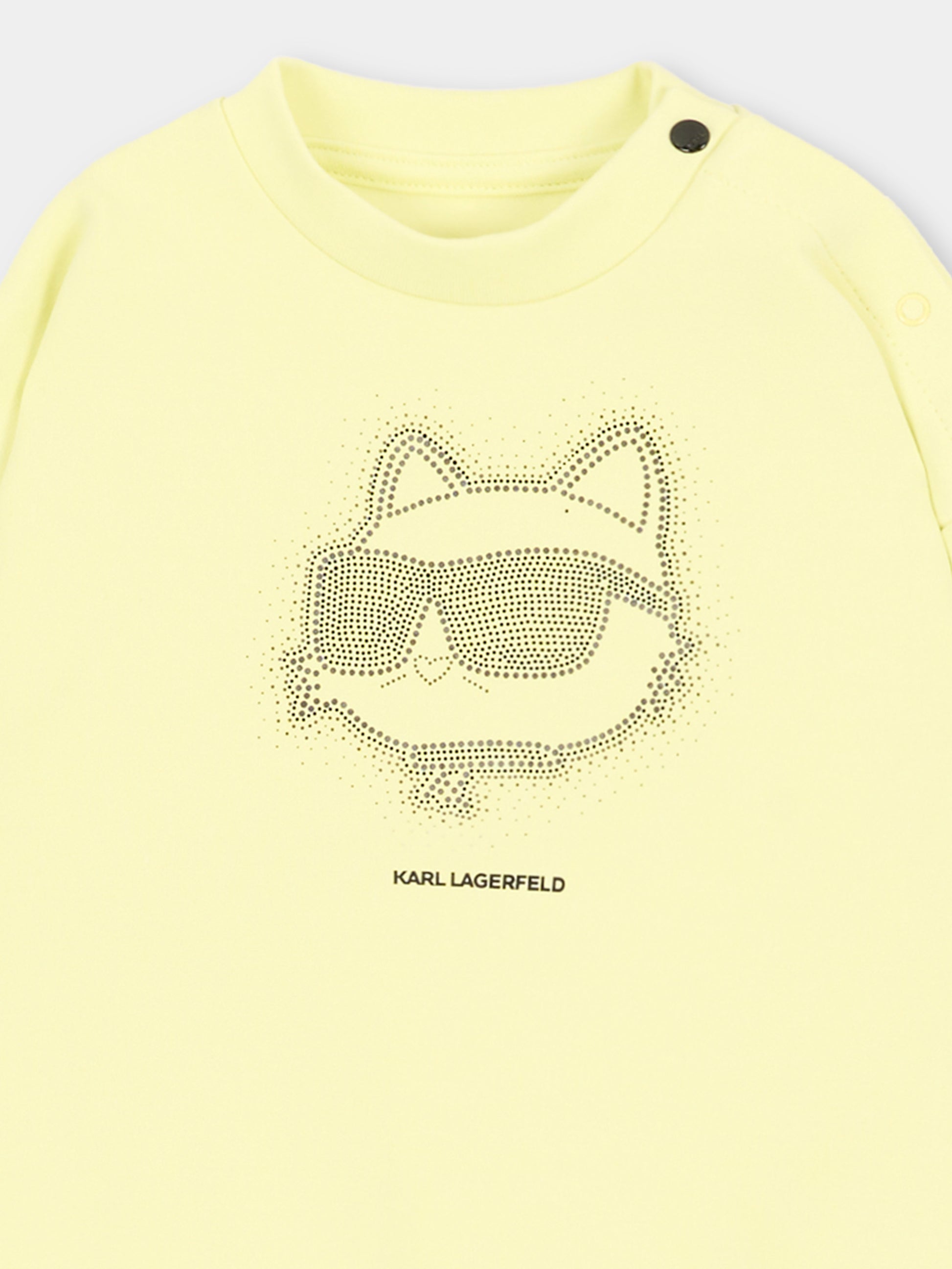 Completo sportivo lungo giallo per neonata con logo,Karl Lagerfeld Kids,Z31295 532