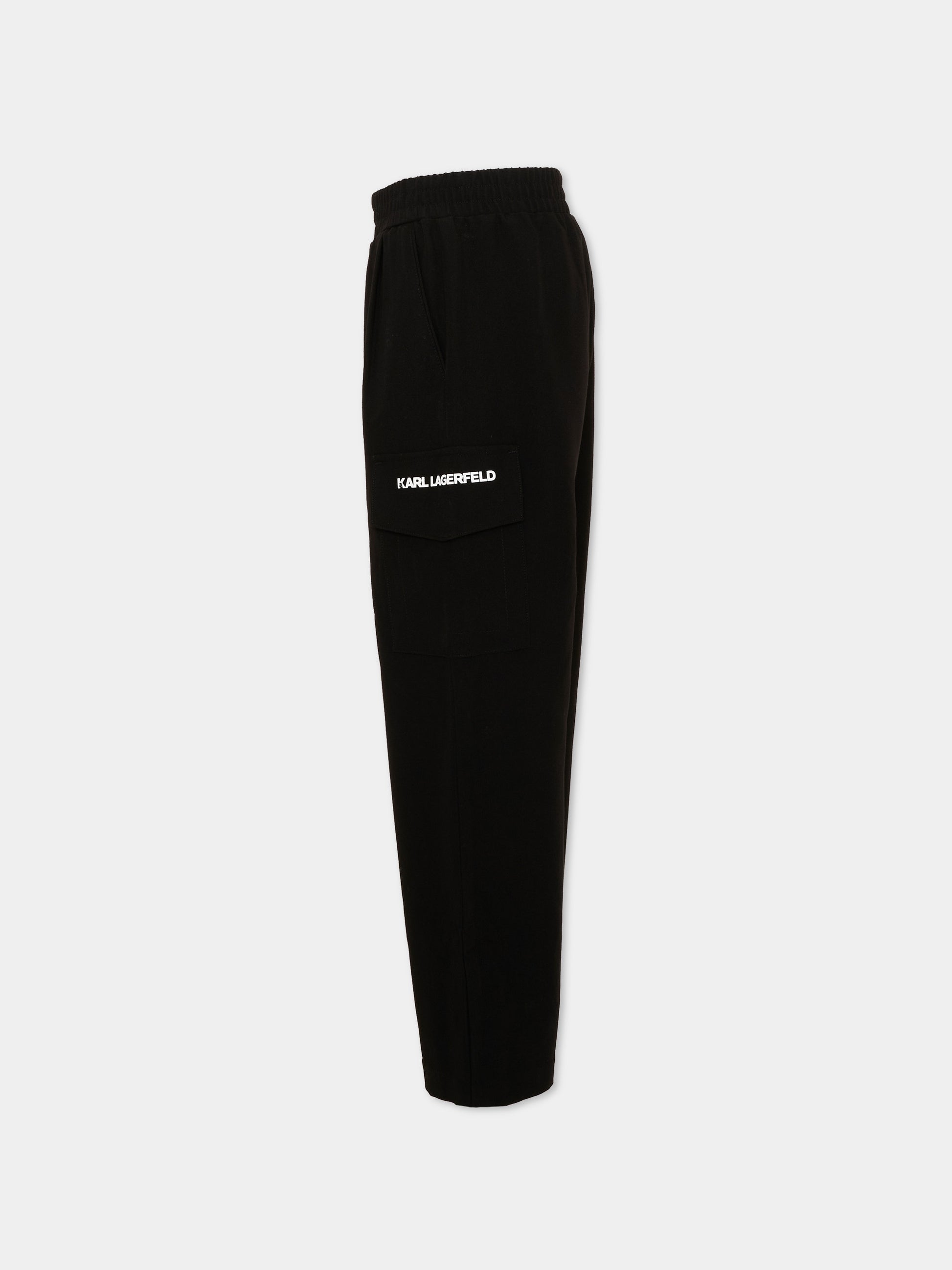 Pantalone nero con tasche cargo,Karl Lagerfeld Kids,Z31387 09B