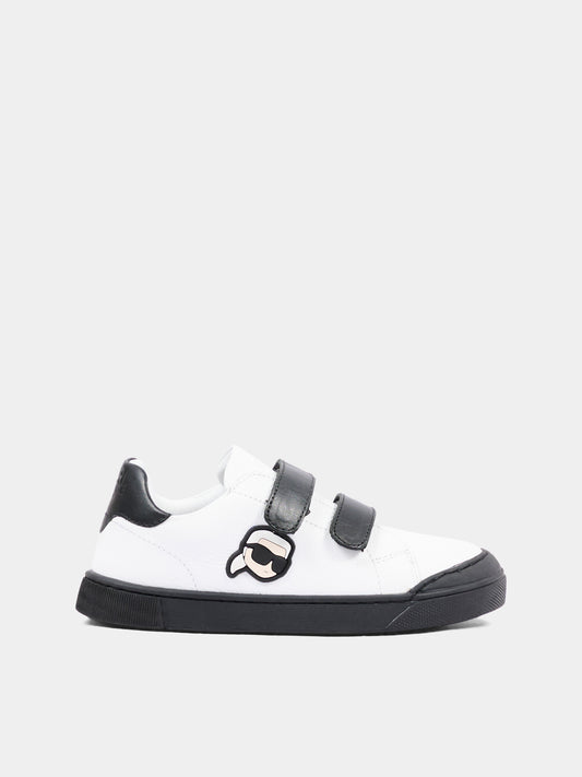 Sneakers bianche per bambino con logo,Karl Lagerfeld Kids,Z31411 M41