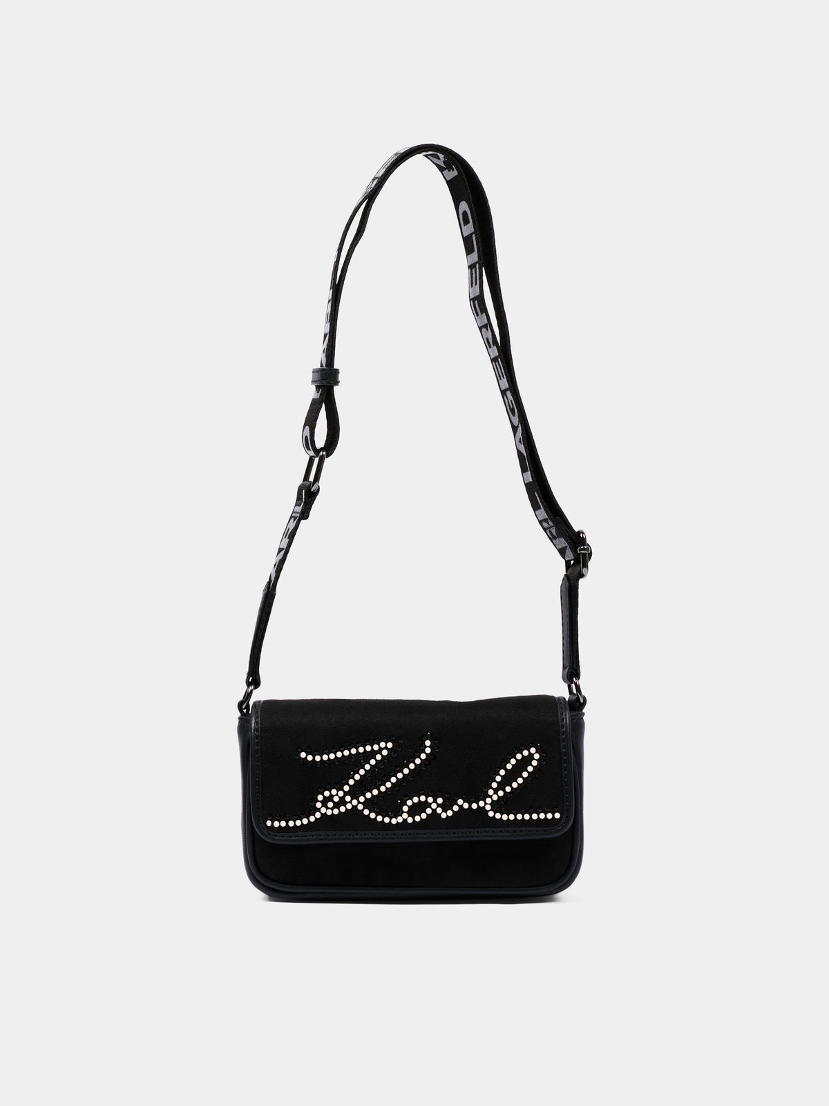 Borsa nera per bambina con logo,Karl Lagerfeld Kids,Z31437 09B