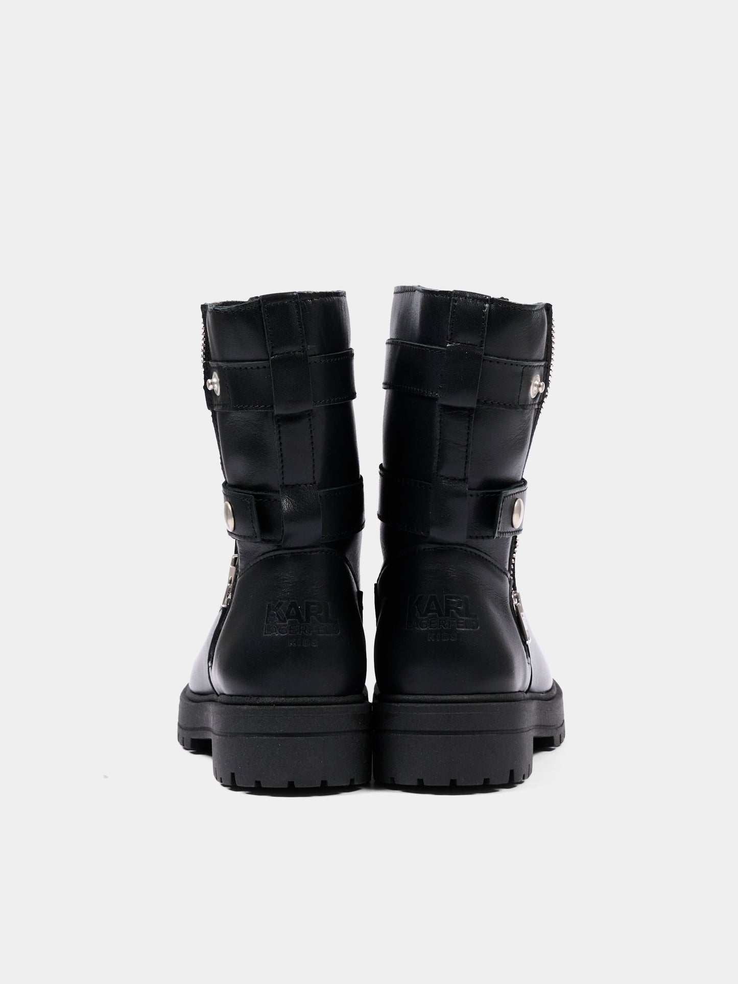 Stivali neri per bambina con zip,Karl Lagerfeld Kids,Z31454 09B