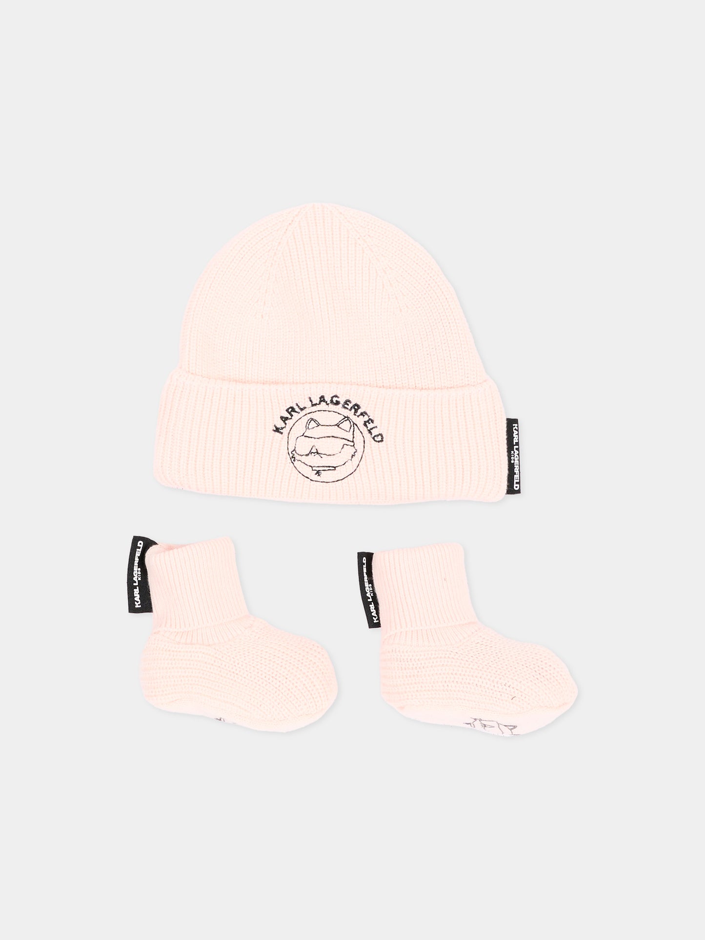 Set Accessori rosa per neonata con logo,Karl Lagerfeld Kids,Z31459 46M