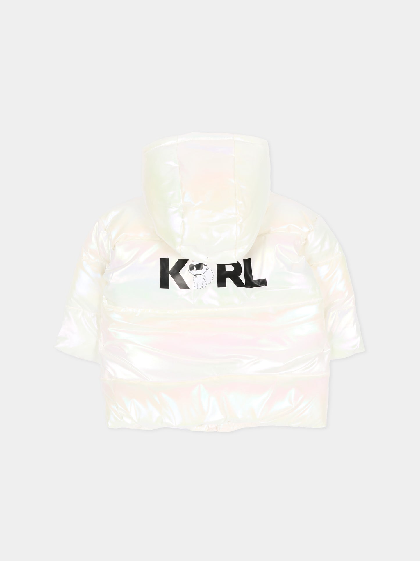 Piumino bianco per neonata con logo,Karl Lagerfeld Kids,Z31481 N57