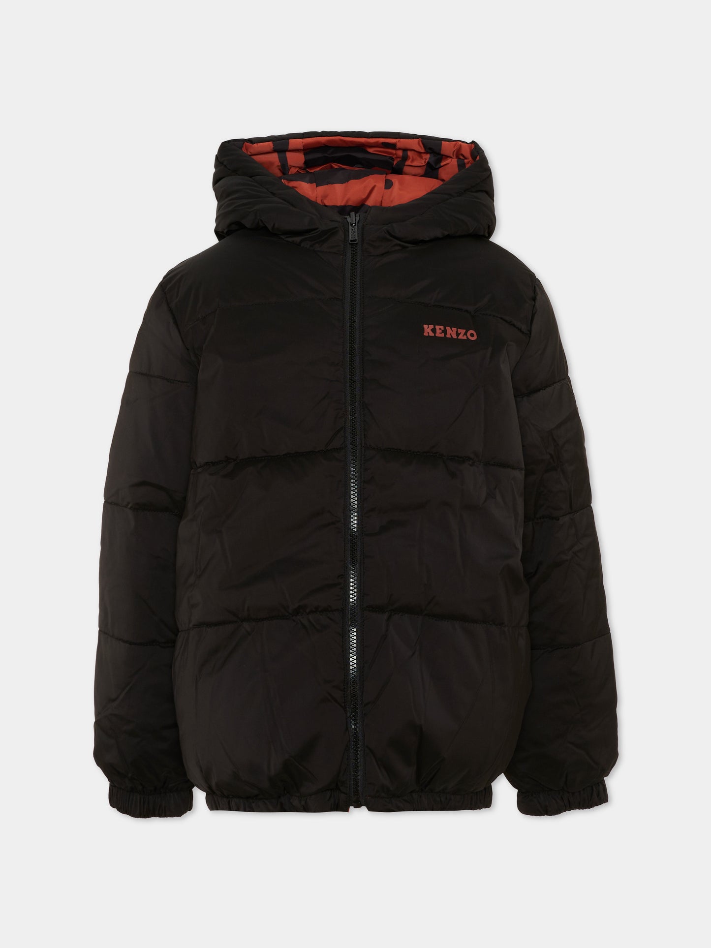 Piumini nero per bambini con logo,Kenzo Kids,K61935 09B
