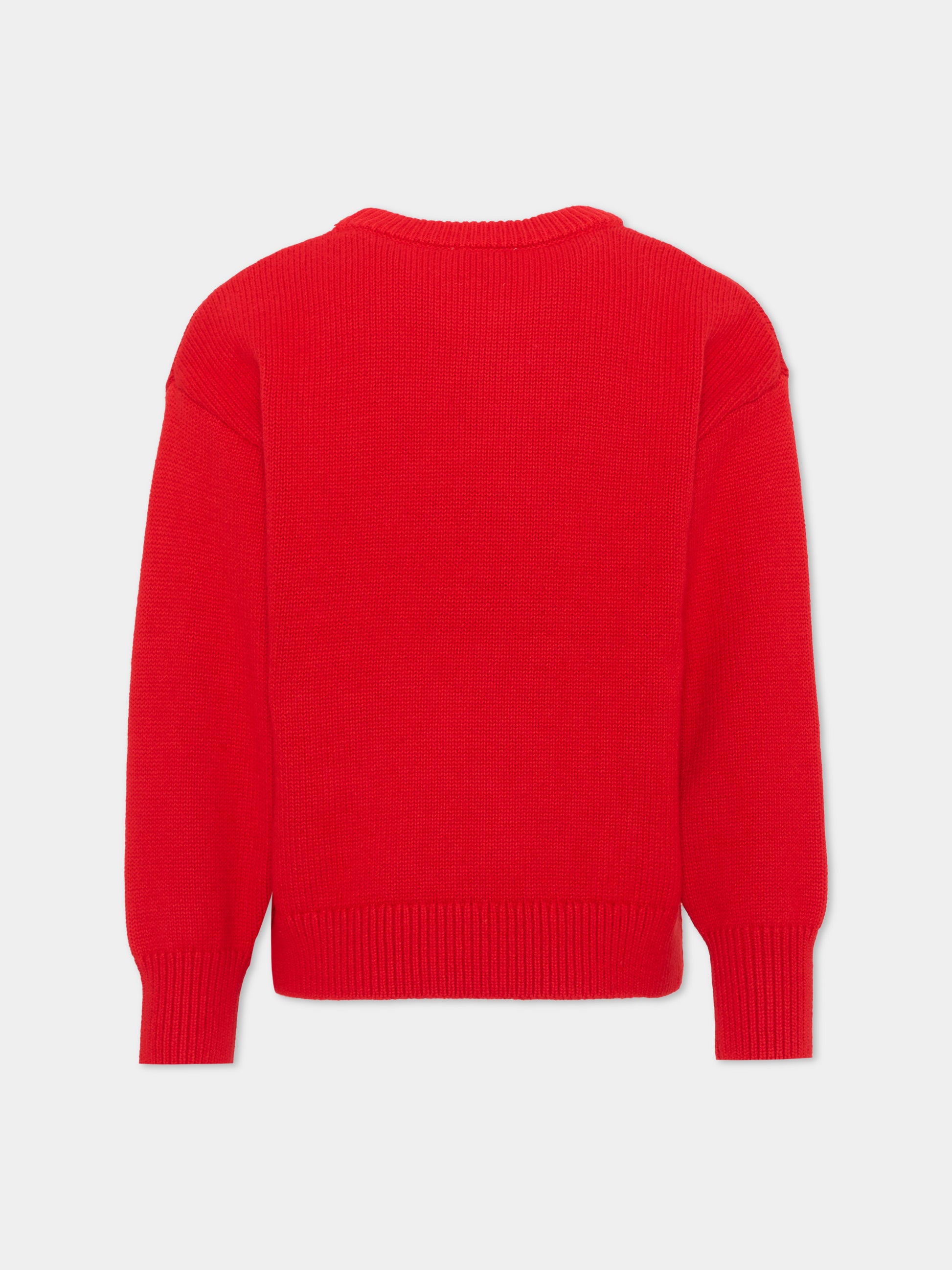 Maglione rosso per bambina con logo,Kenzo Kids,K62007 990