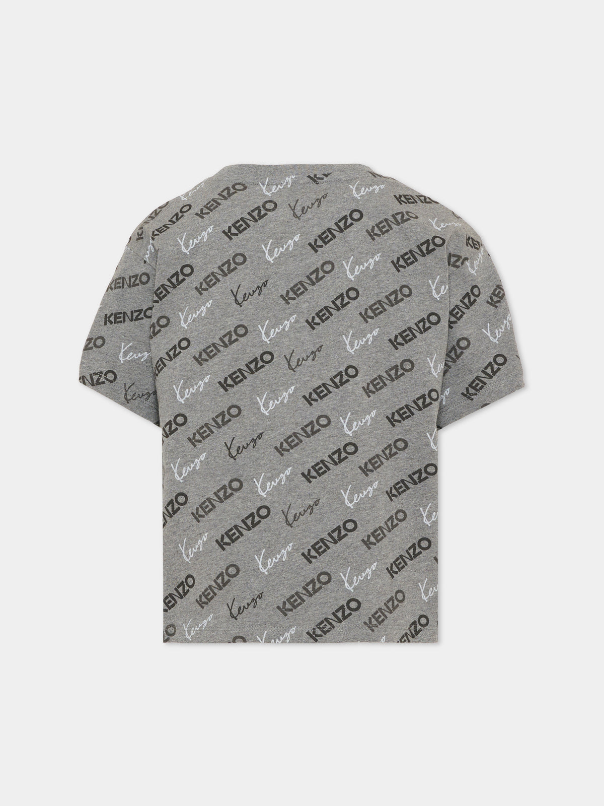 T-shirt a manica corta grigia per bambino con logo,Kenzo Kids,K62013 A29