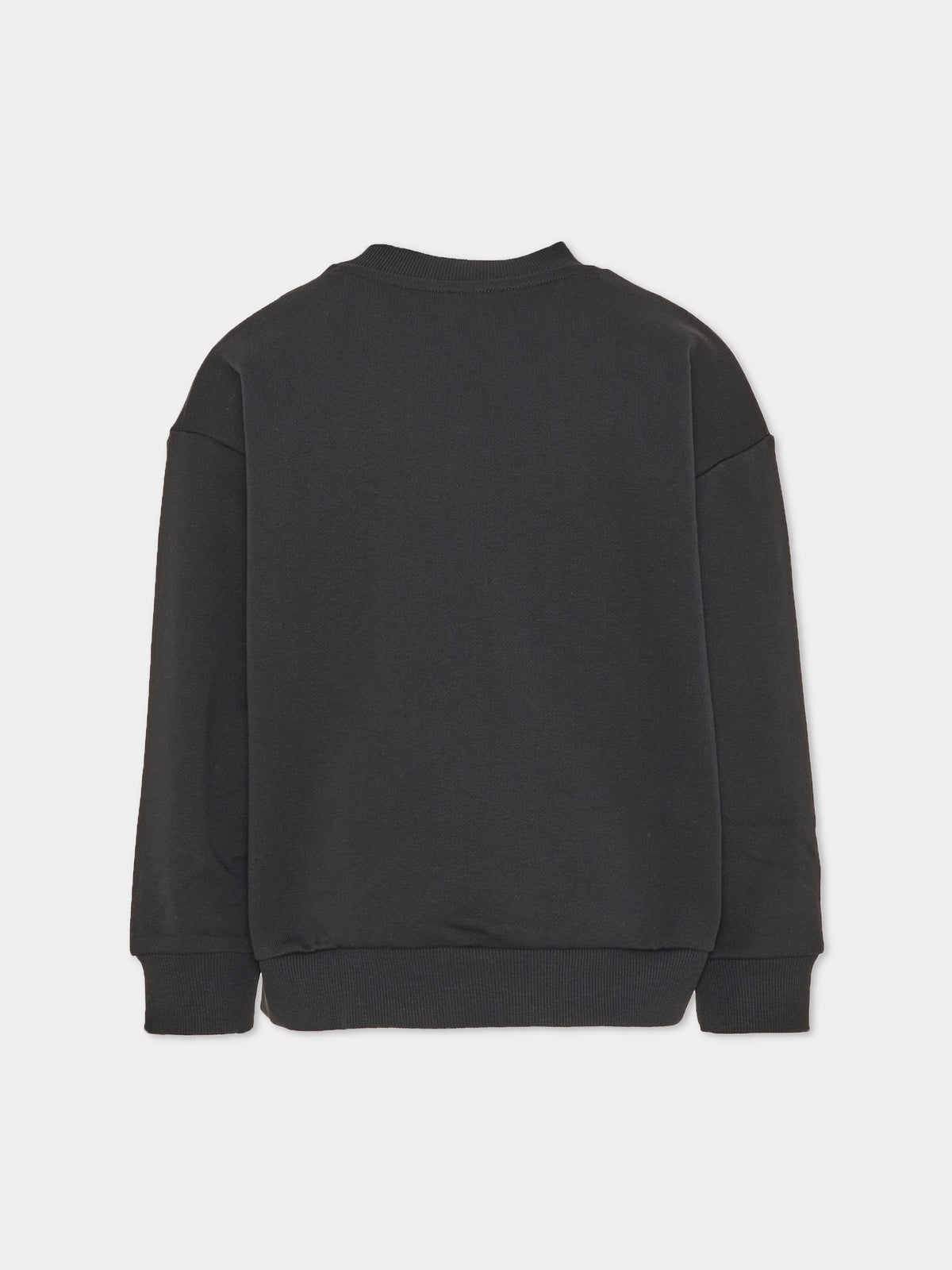 Felpa girocollo nera per bambina con stampa,Kenzo Kids,K62014 09B