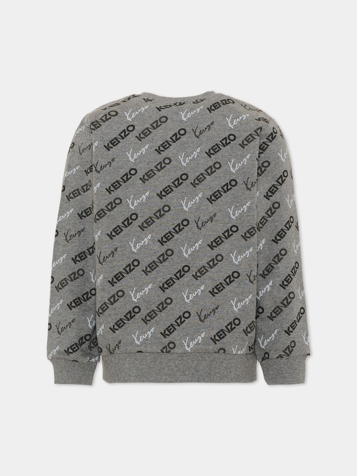 Felpa girocollo grigia per bambino con logo,Kenzo Kids,K62032 A29