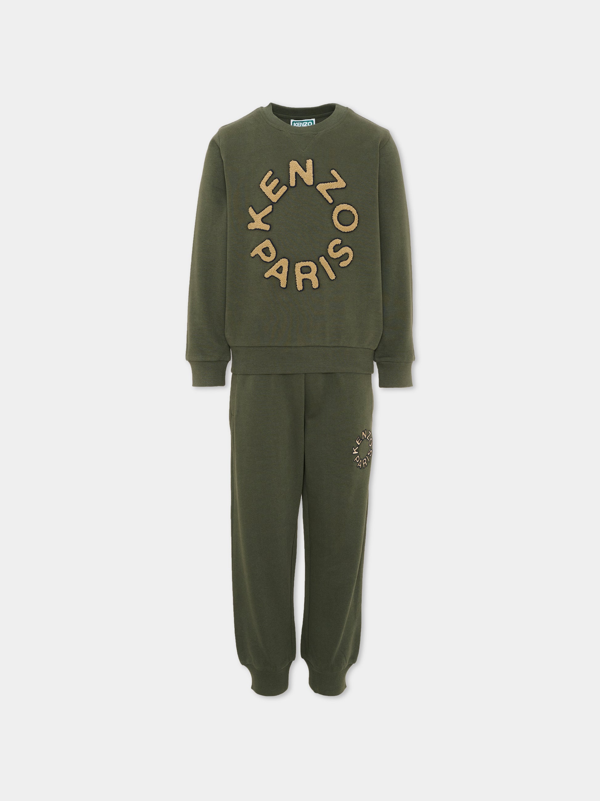 Completo sportivo lungo verde logo,Kenzo Kids,K62039 64Q