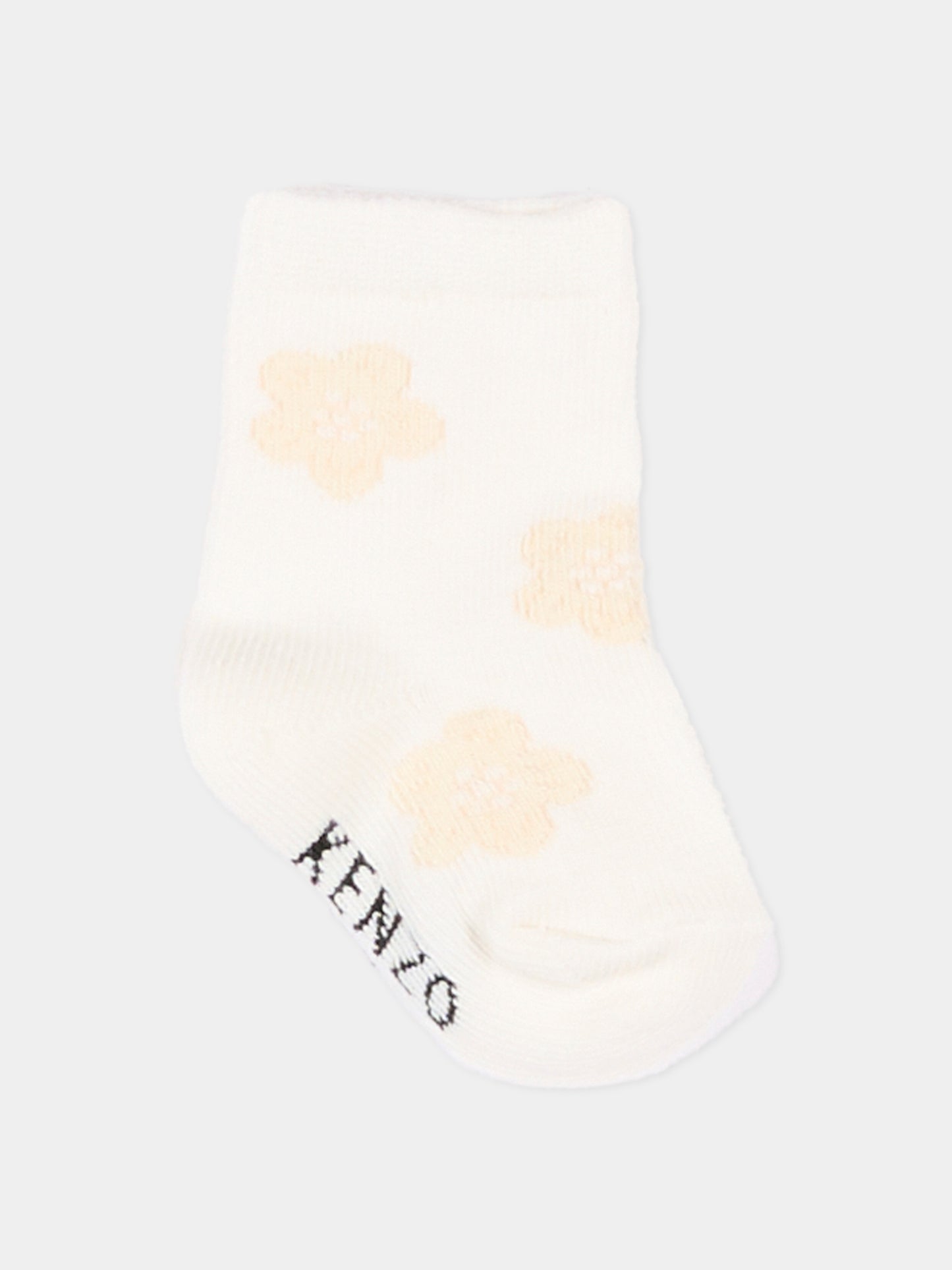 Calzini multicolor per neonata con fiori,Kenzo Kids,K62072 43B