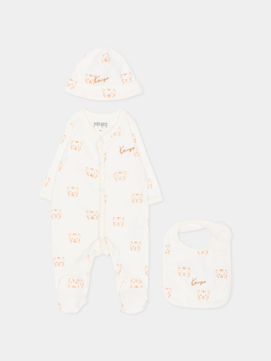 Set tutina avorio per neonati  con tigri,Kenzo Kids,K62088 117