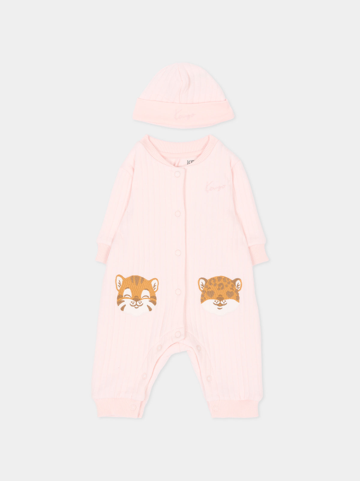 Set tutina rosa per neonata con tigri,Kenzo Kids,K62092 43B
