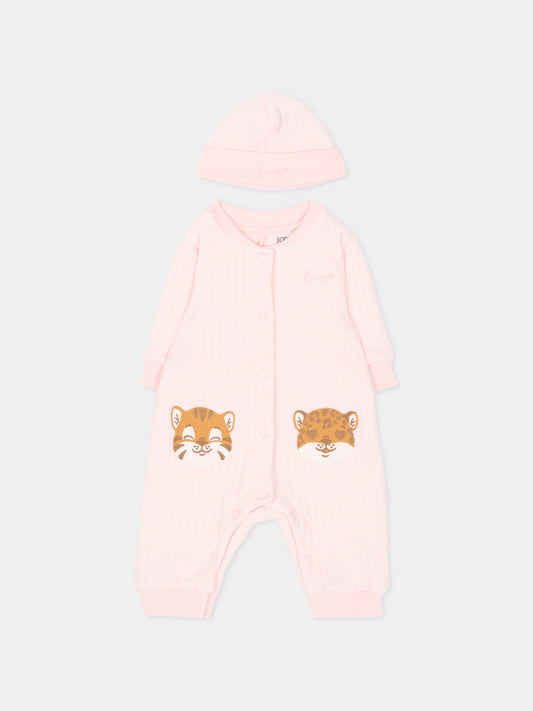 Set tutina rosa per neonata con tigri,Kenzo Kids,K62092 43B