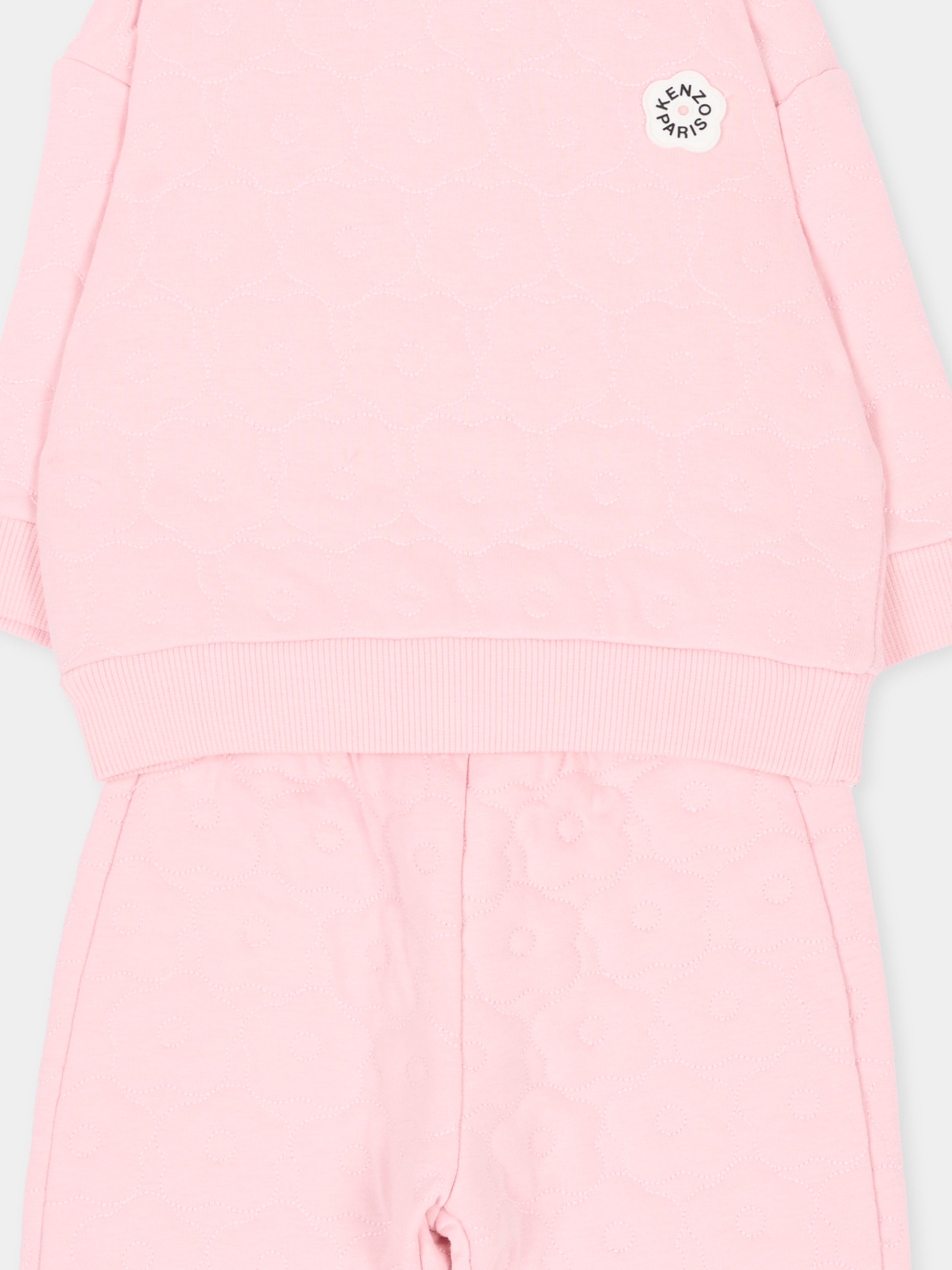 Completo sportivo lungo rosa con logo,Kenzo Kids,K62117 44F