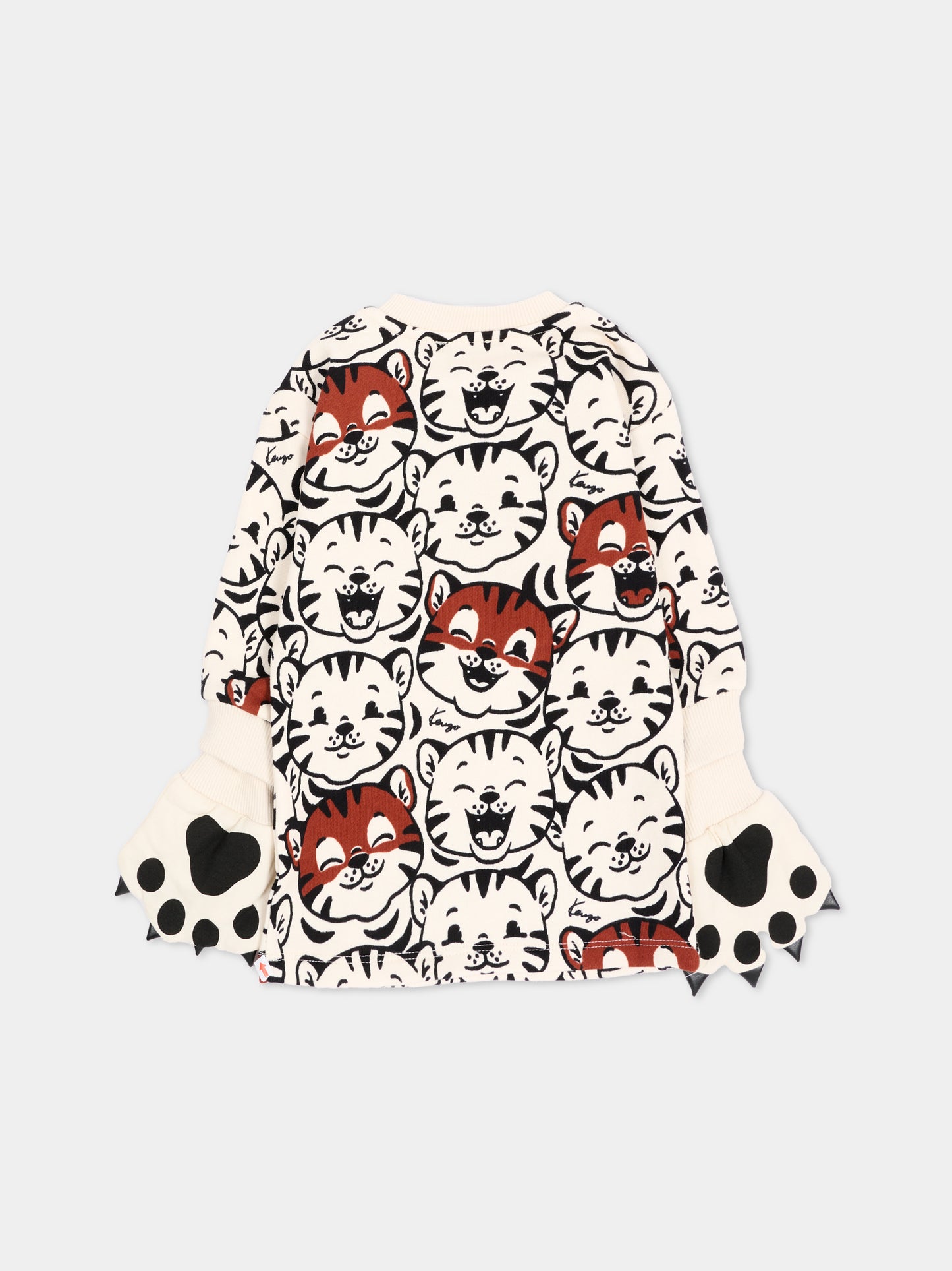 Vestito a manica lunga avorio con guanti,Kenzo Kids,K62119 21G