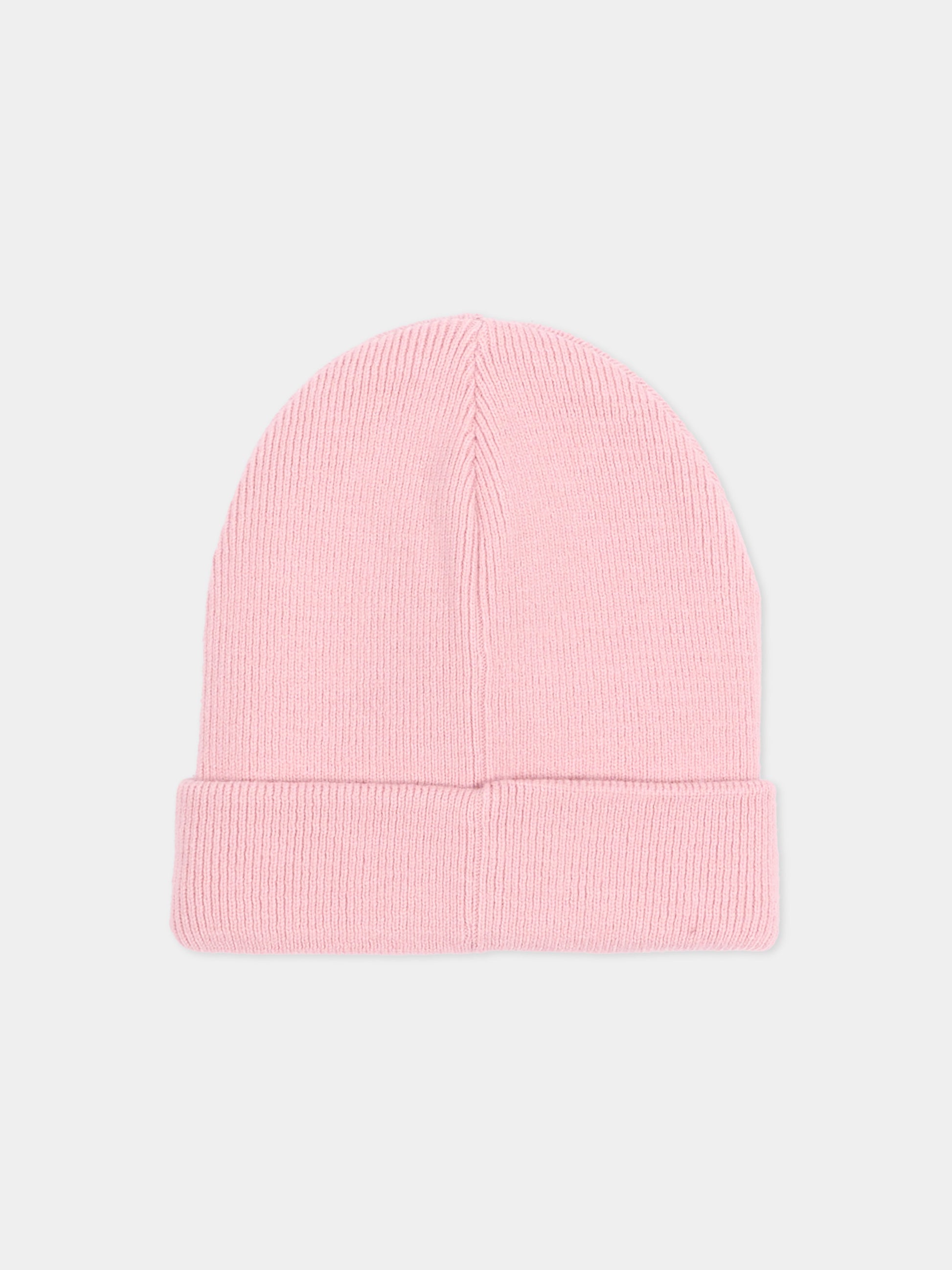 Berretto rosa per bambina con logo,Kenzo Kids,K62156 44F