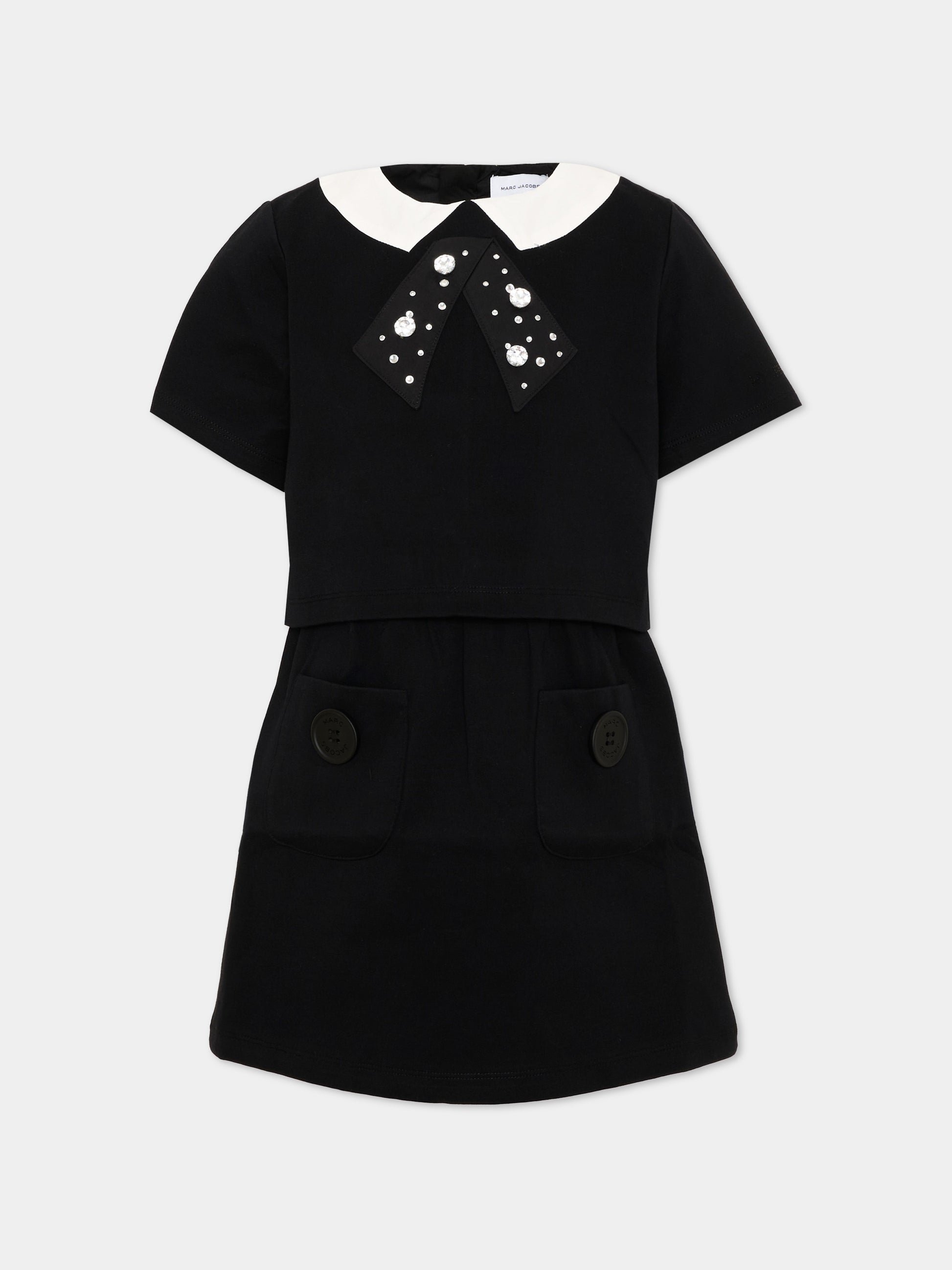 Vestito a manica corta nero con fiocco,Marc Jacobs,W60974 09B