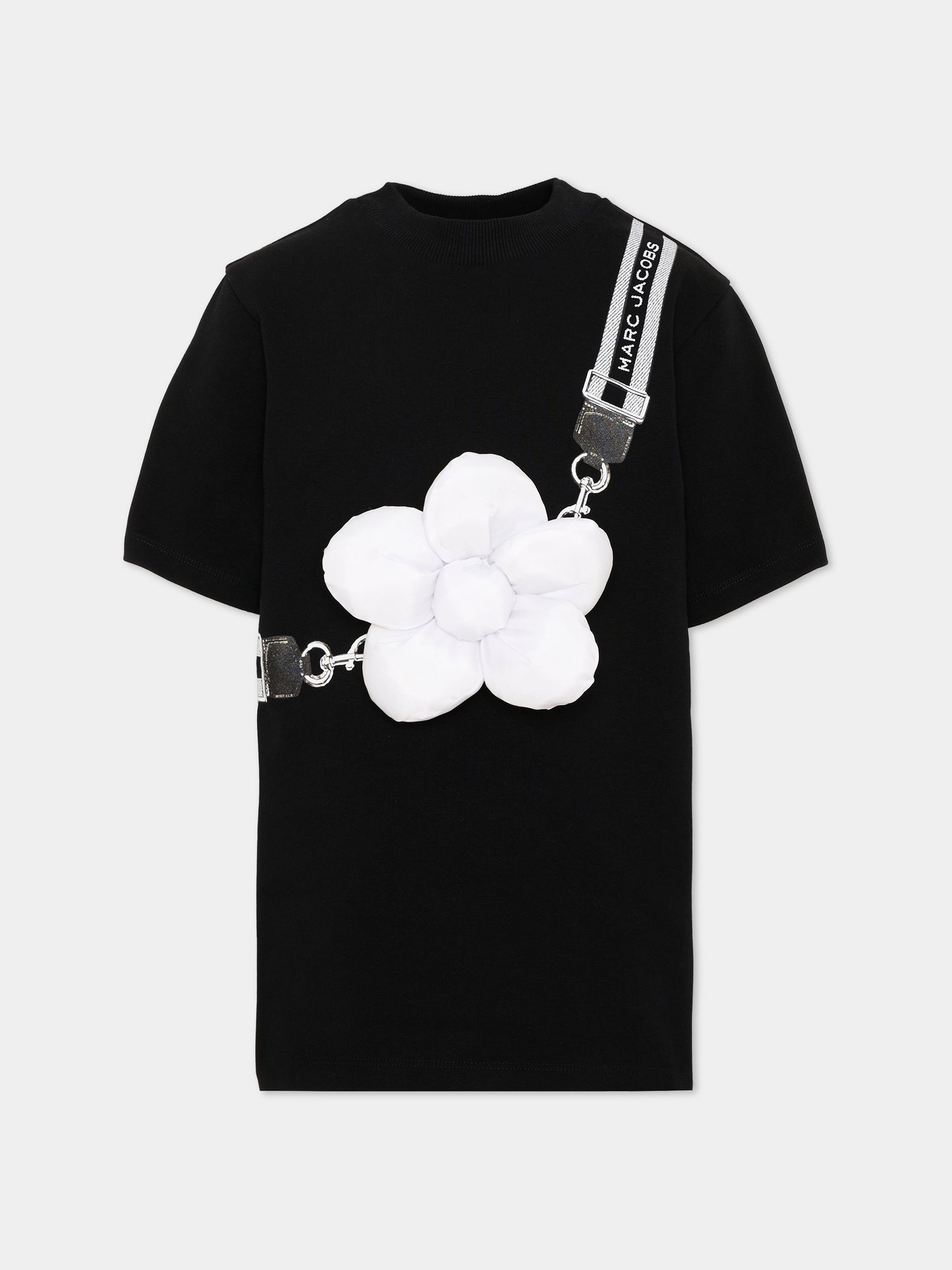 Vestito nero per bambina con fiore,Marc Jacobs,W60975 09B