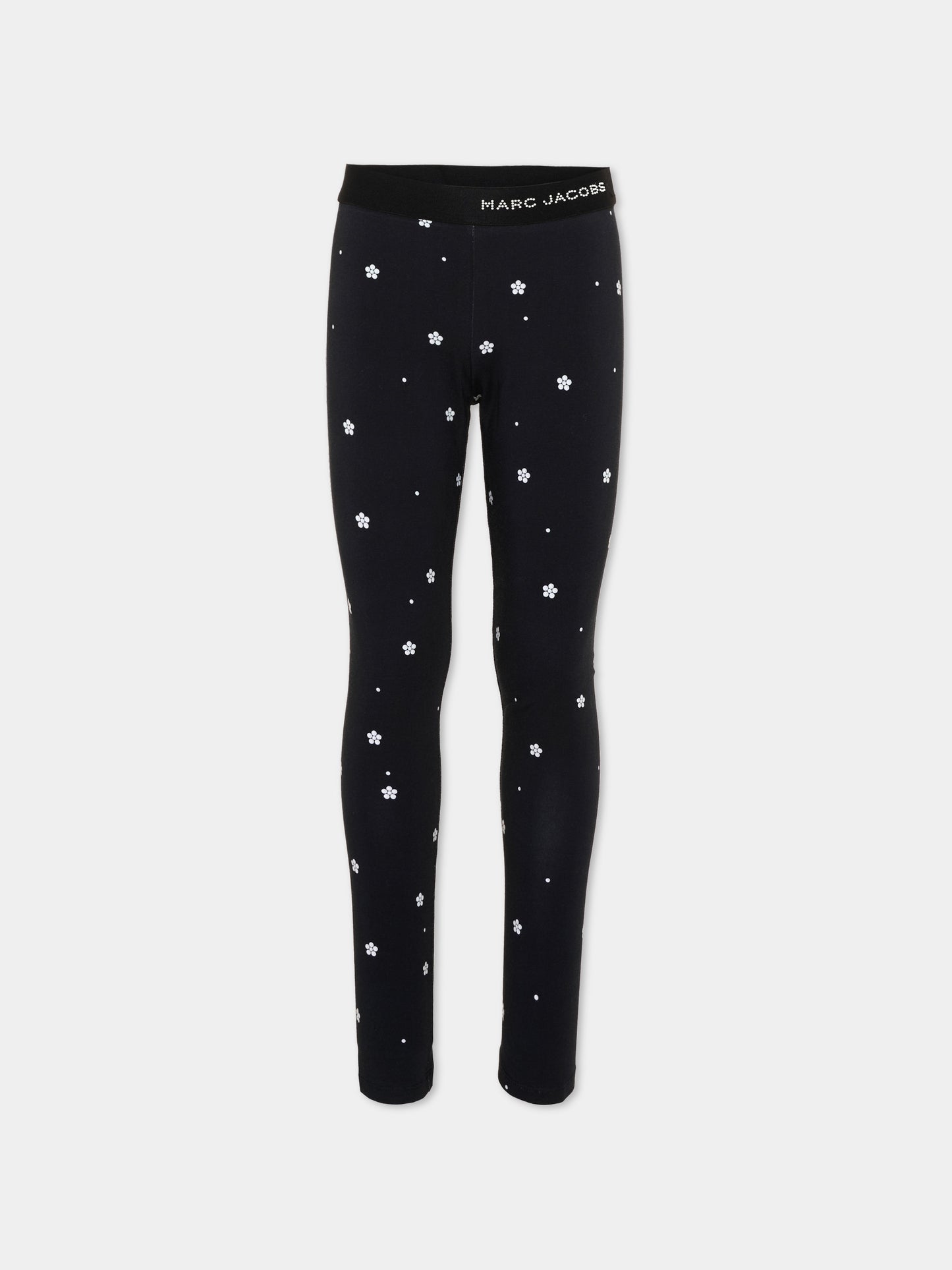 Leggings nero per bambina a fiori,Marc Jacobs,W60986 09B