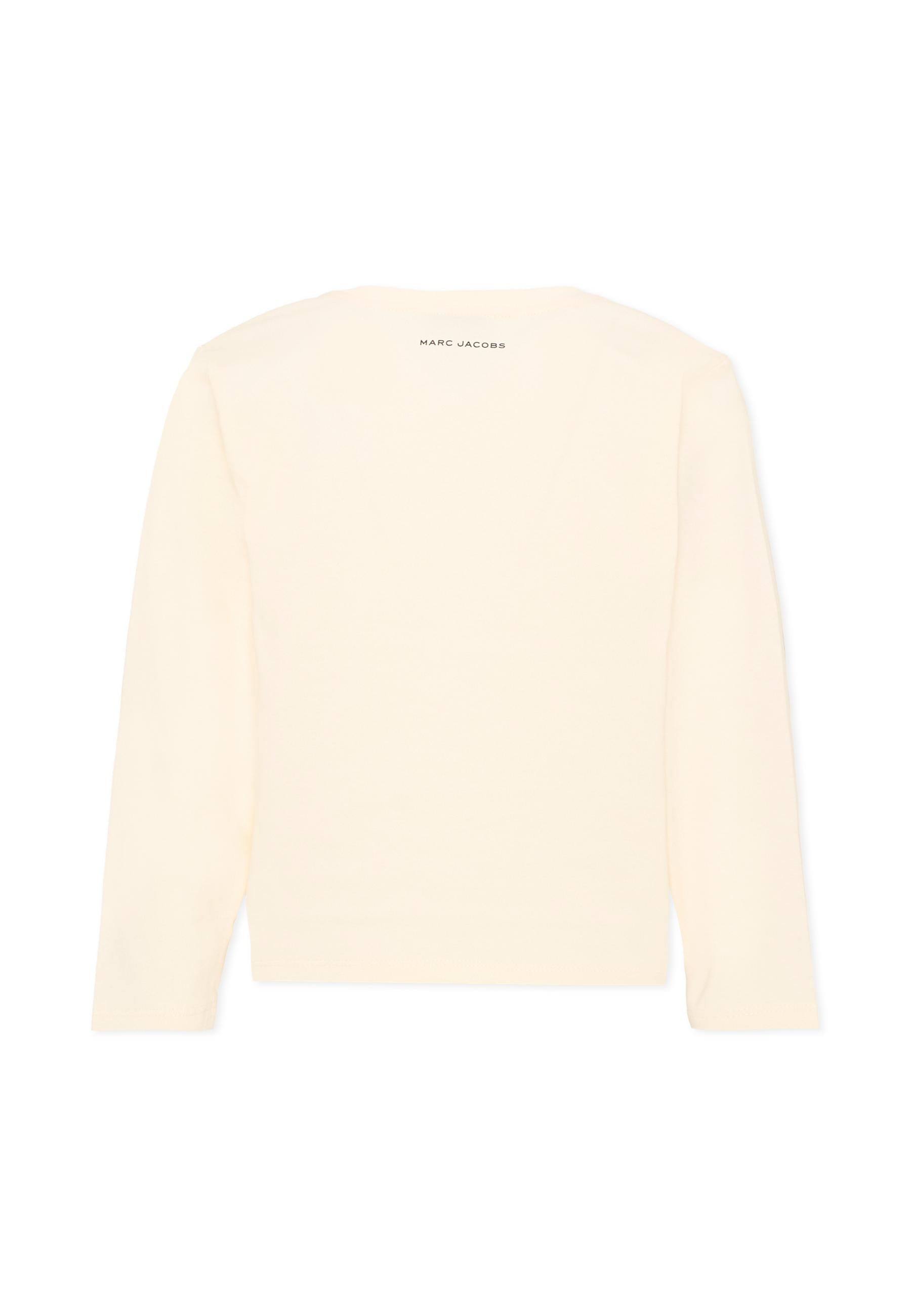 T-Shirt avorio per bambina a righe,Marc Jacobs,W60998 148