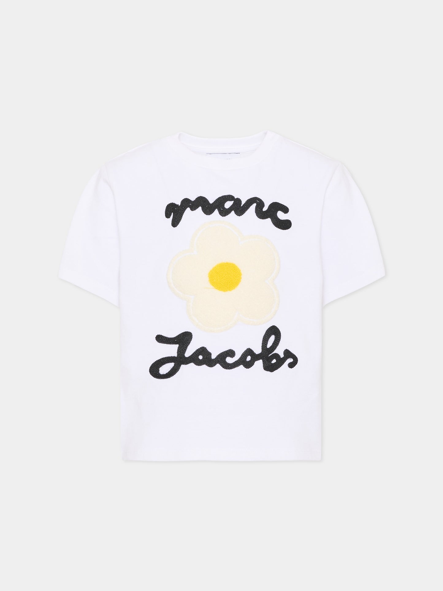 T-shirt a manica corta bianca per bambina con stampa,Marc Jacobs,W61000 10P
