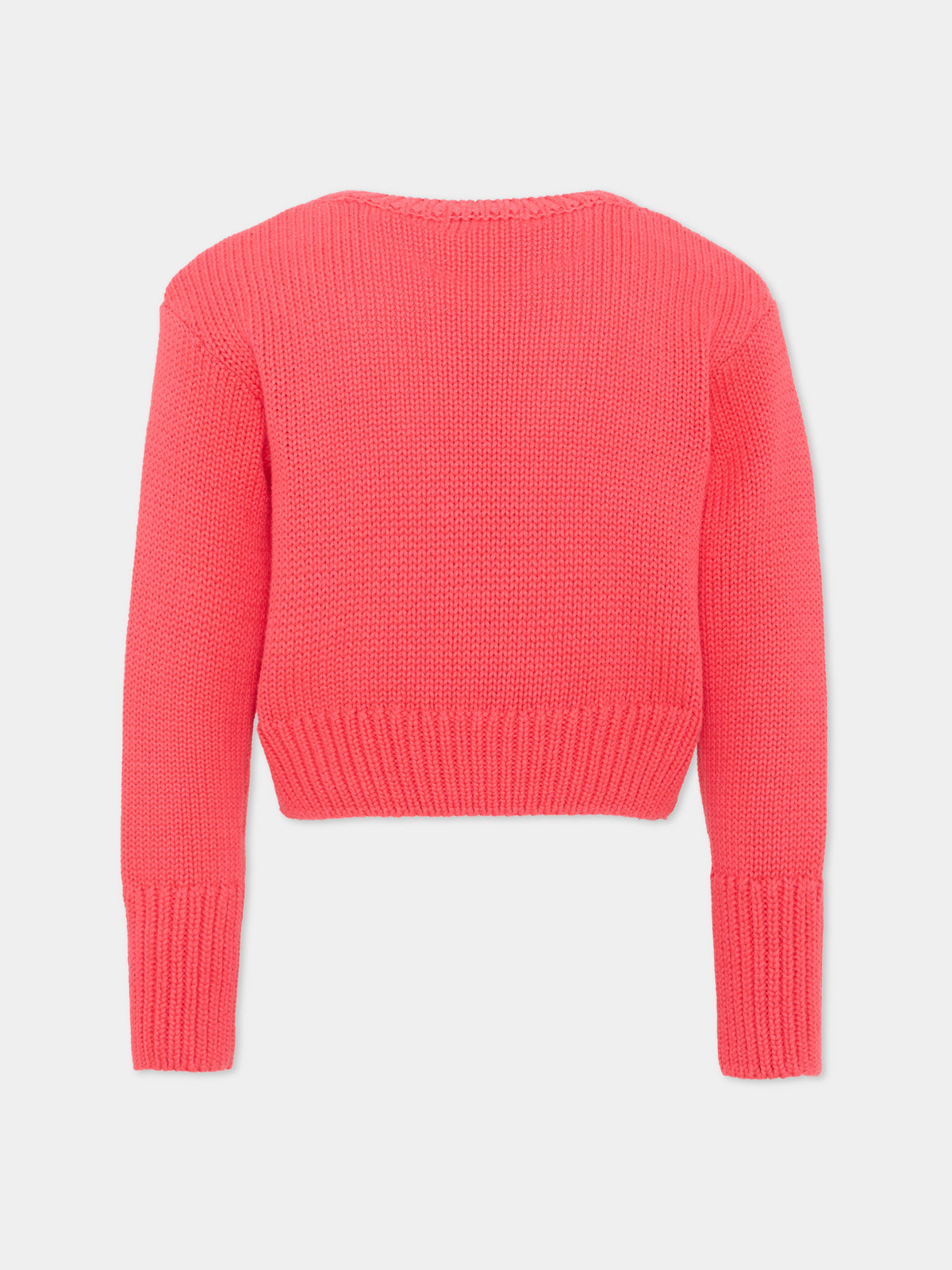 Maglione rosa per bambina con fiocco,Marc Jacobs,W61004 98A