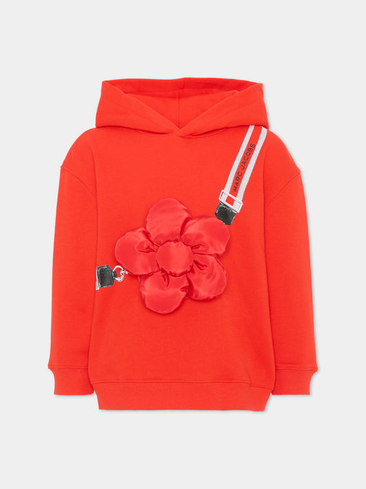 Felpa con cappuccio rossa con fiore,Marc Jacobs,W61007 97S