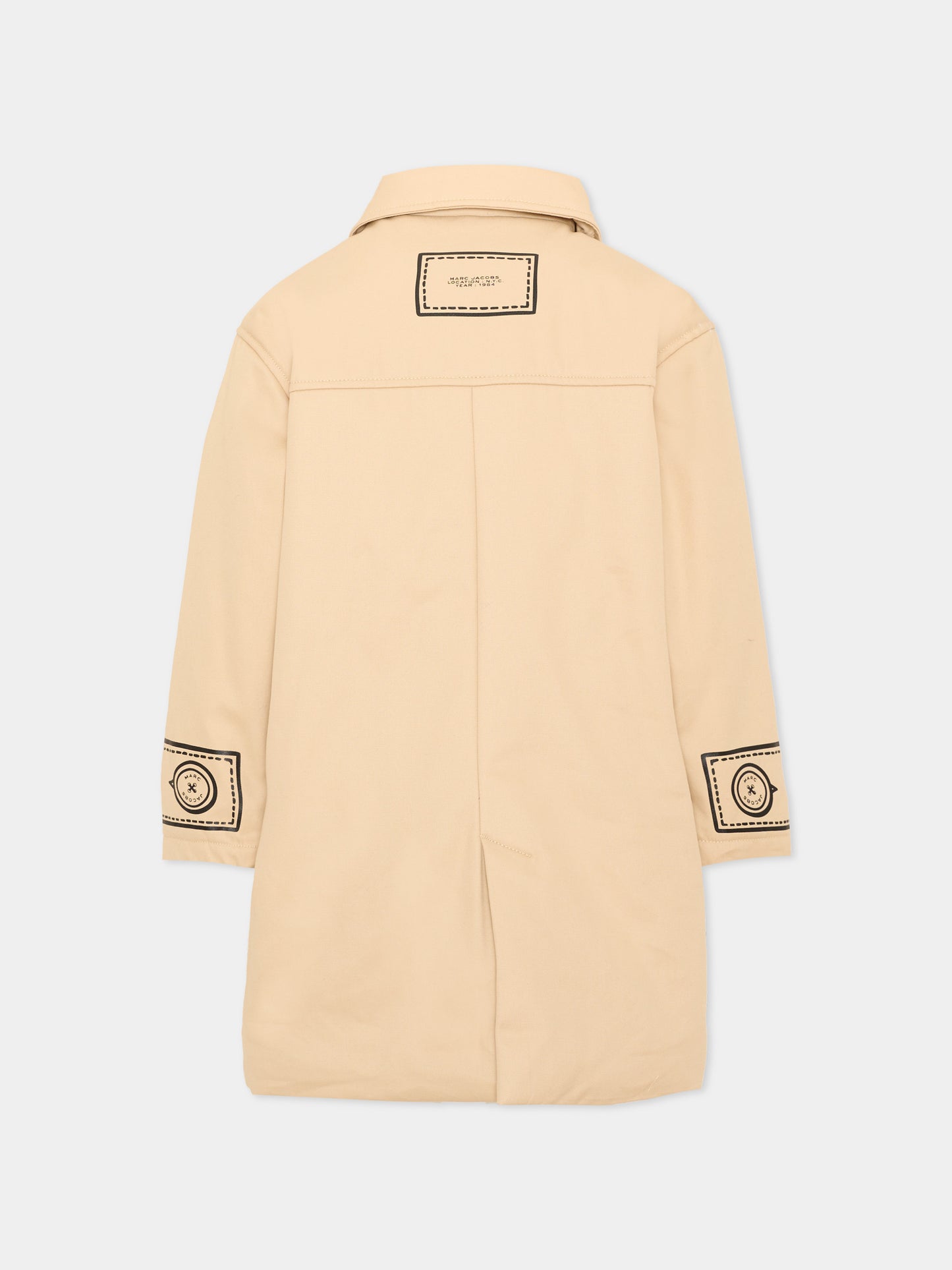 Trench beige per bambina con stampe,Marc Jacobs,W61016 296