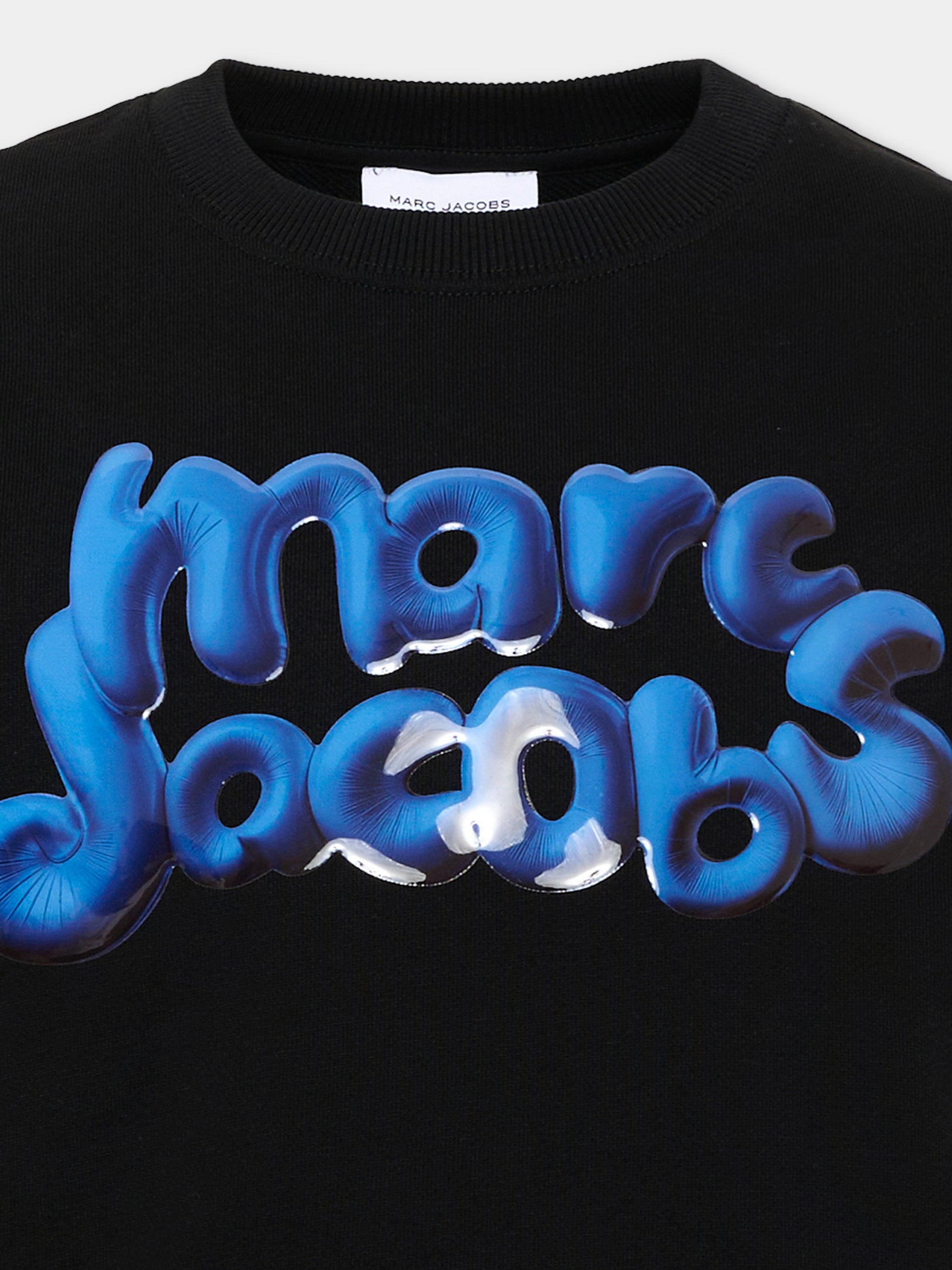 Felpa nera per bambino con logo,Marc Jacobs,W61035 09B