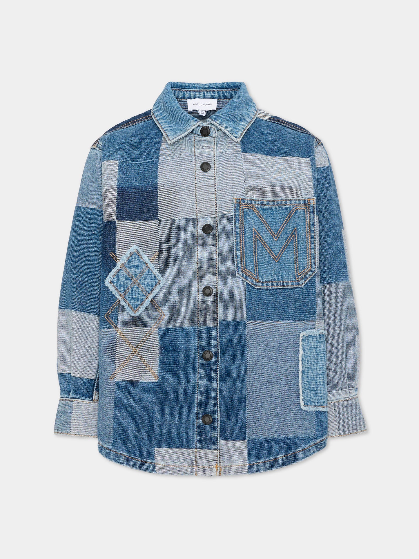 Camicia a manica lunga blu patchwork,Marc Jacobs,W61047 Z10