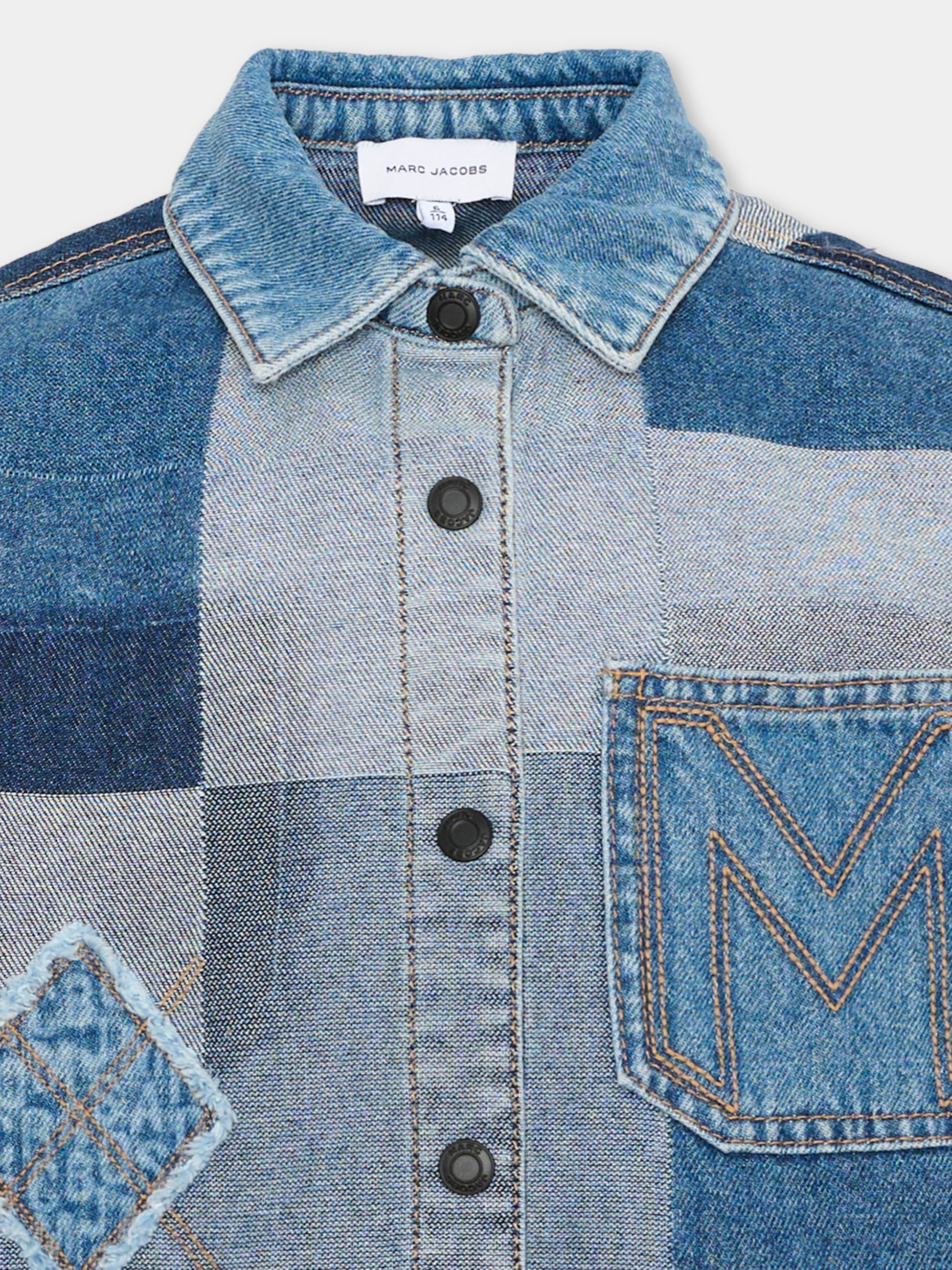 Camicia a manica lunga blu patchwork,Marc Jacobs,W61047 Z10