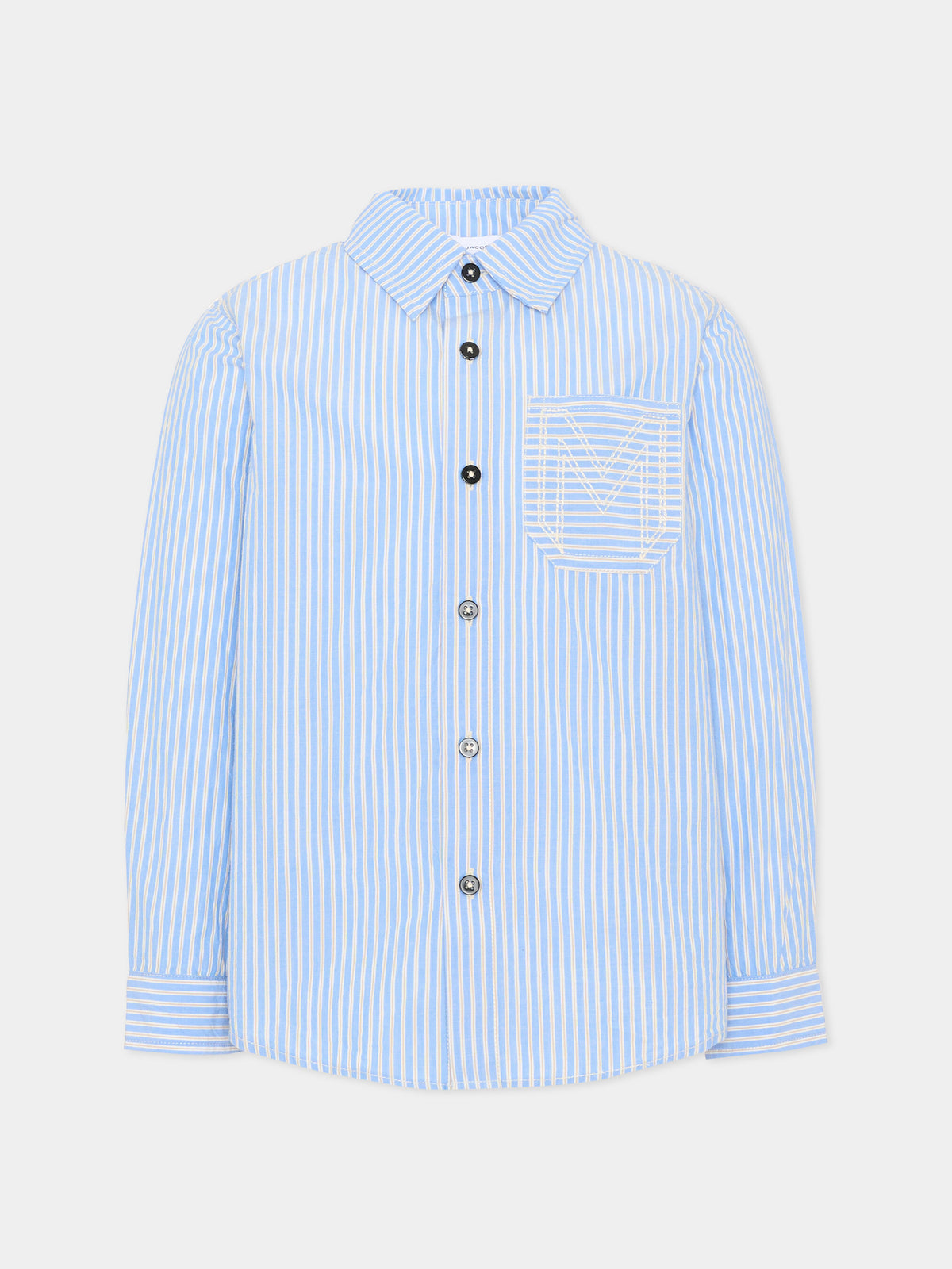 Camicia a manica lunga azzurra a righe per bambino,Marc Jacobs,W61061 794