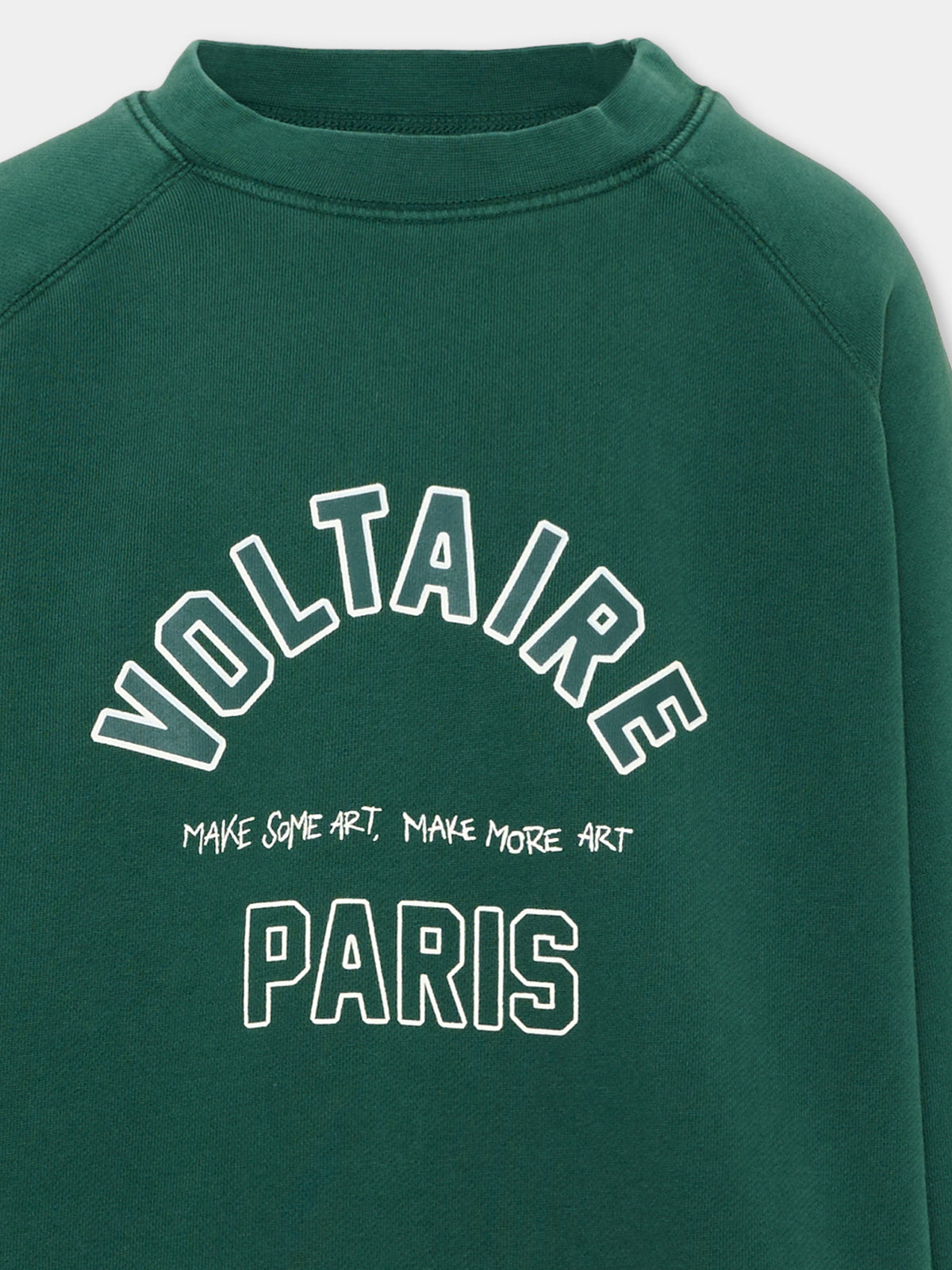 Felpa girocollo verde per bambina,Zadig & Voltaire Kids,X60798 66H