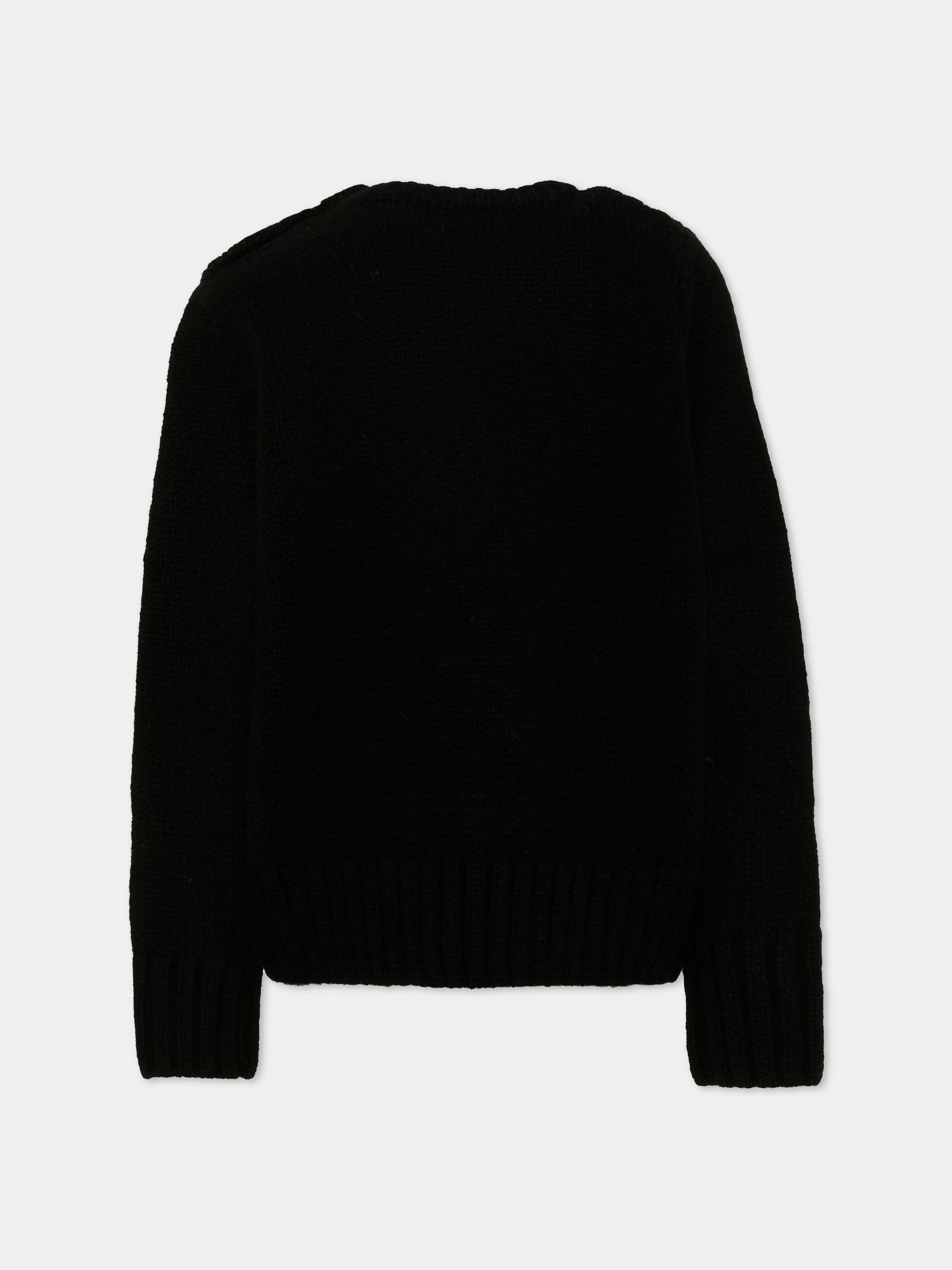 Maglione nero per bambina con scritta,Zadig & Voltaire Kids,X60809 09B
