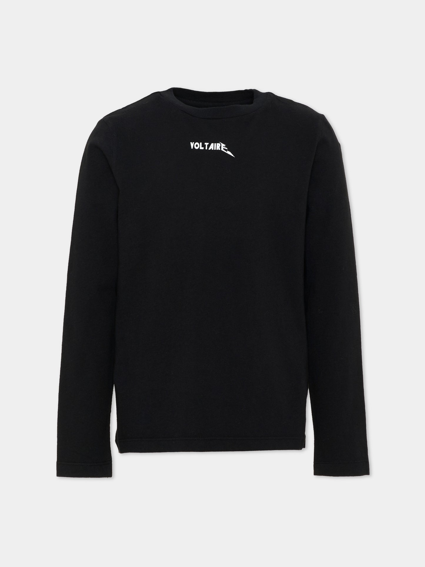T-shirt nera per bambini con logo,Zadig & Voltaire Kids,X60842 09B