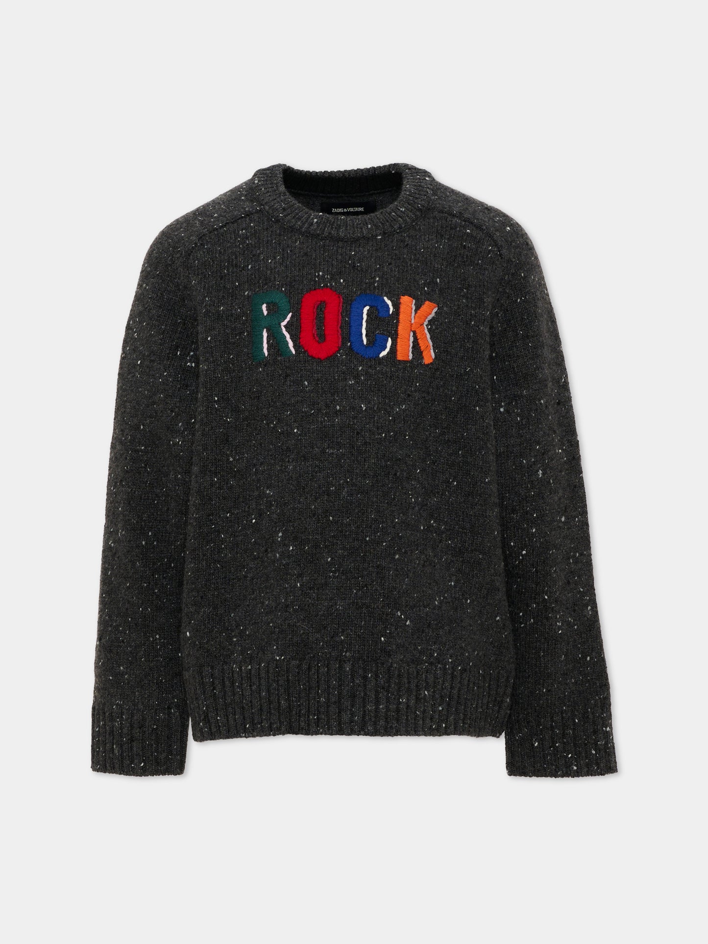 Maglione grigio per bambino con scritta,Zadig & Voltaire Kids,X60851 A48