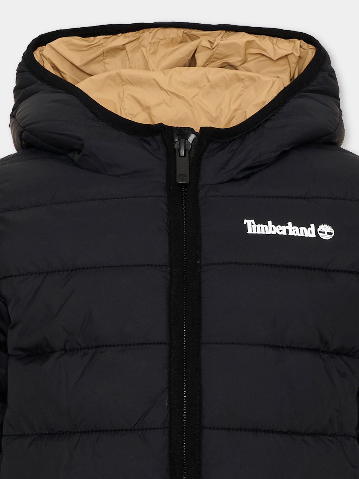 Piumino nero per bambino con cappuccio,Timberland,T60377 M13