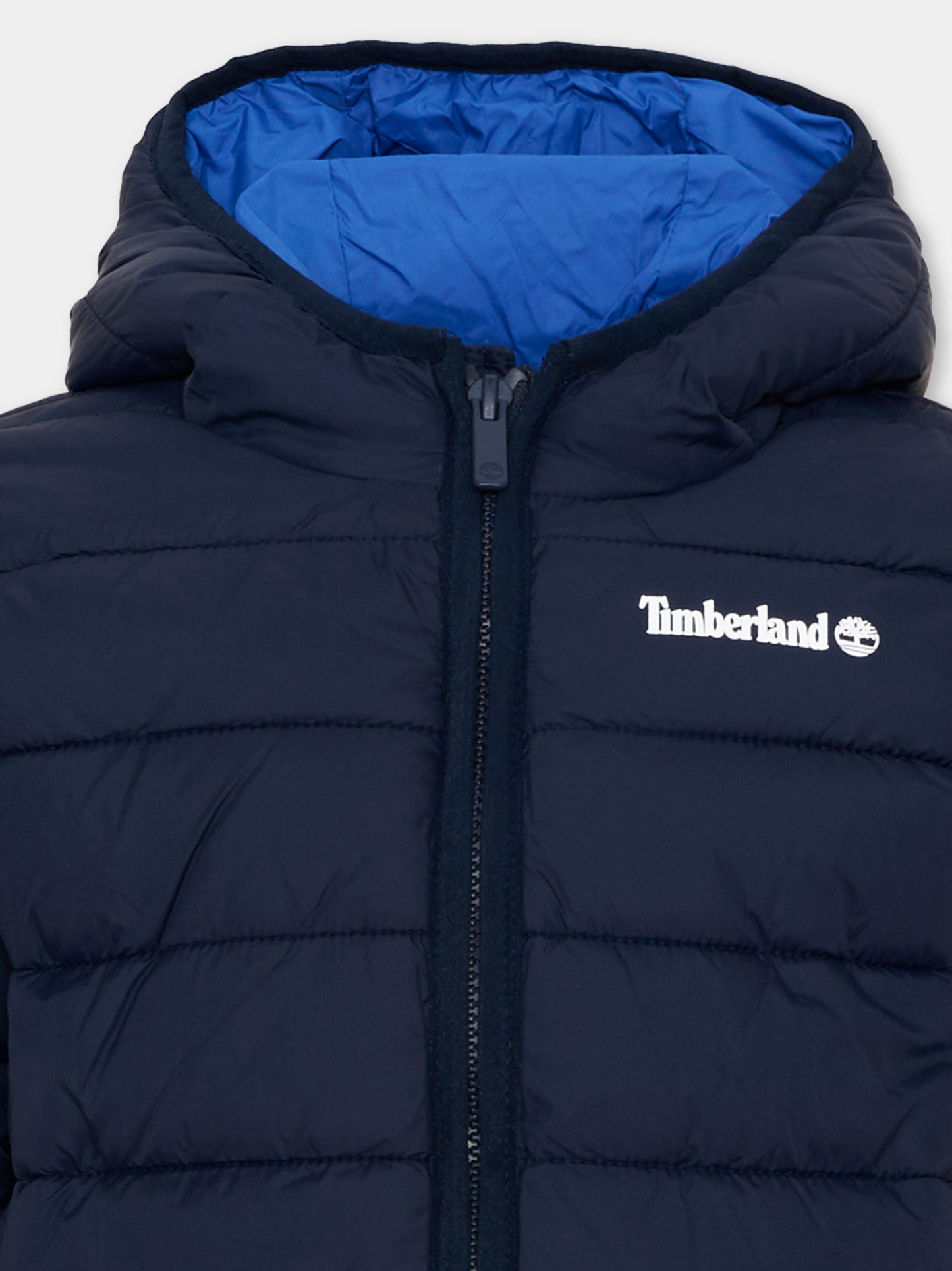 Piumino blu per bambino con cappuccio,Timberland,T60377 849