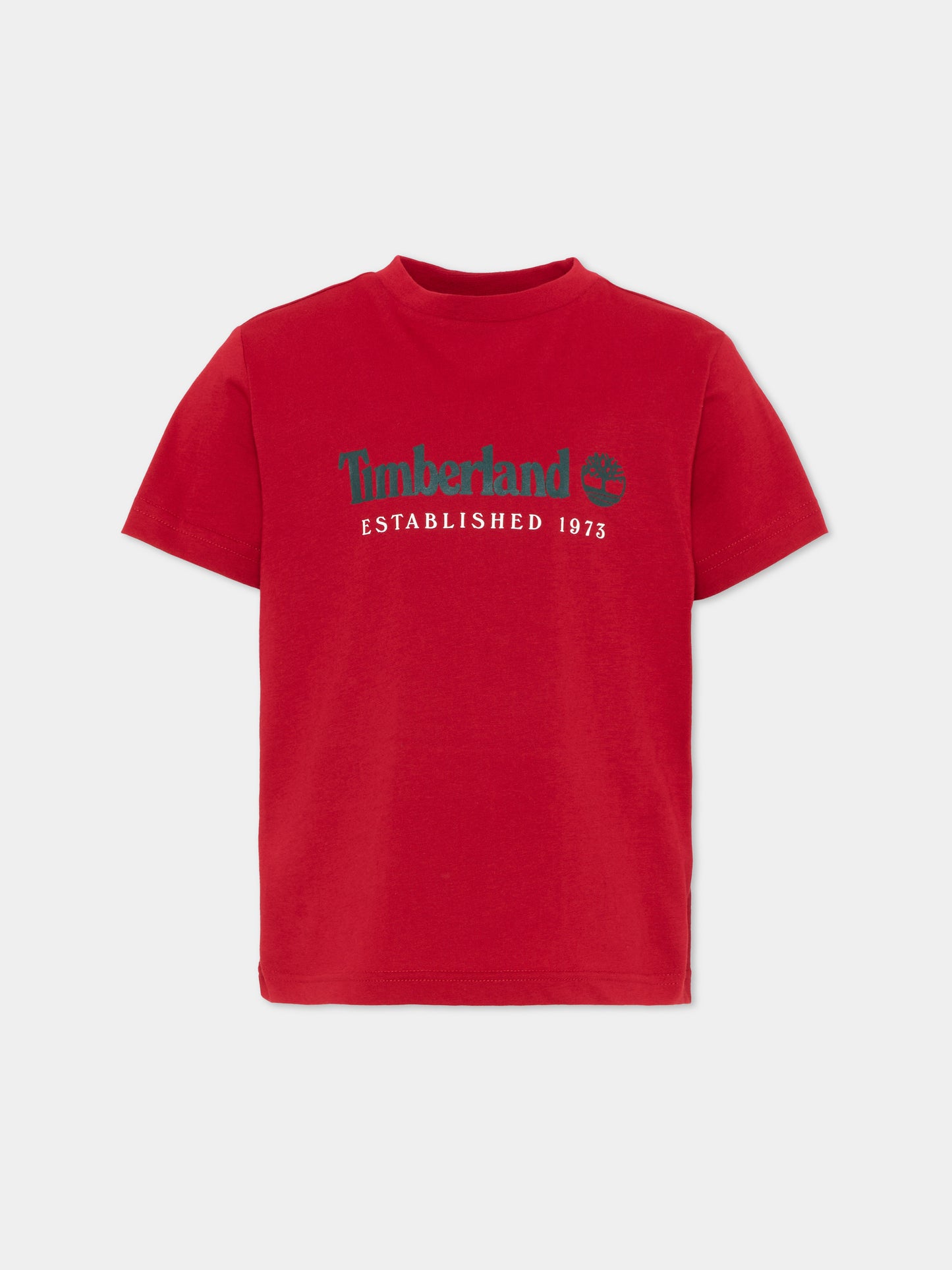 T-shirt rossa per bambino con logo,Timberland,T60968 974