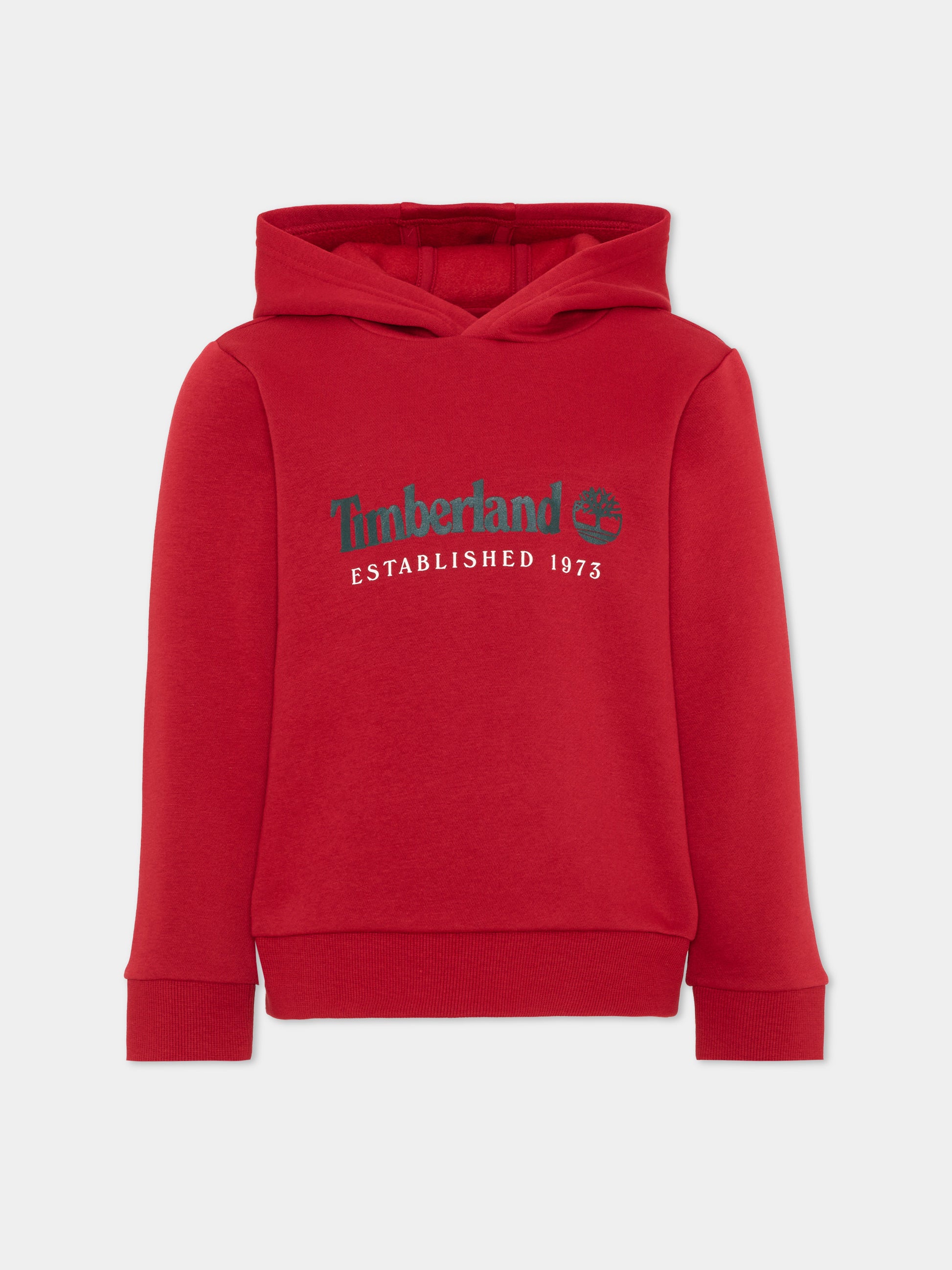 Felpa con cappuccio rossa con logo,Timberland,T60975 974