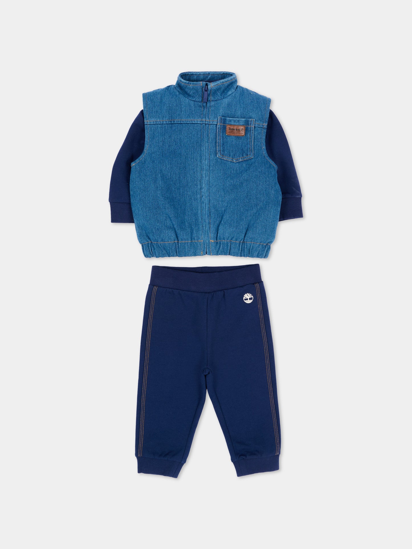 Completo sportivo lungo blu per neonato con gilet,Timberland,T61016 84N