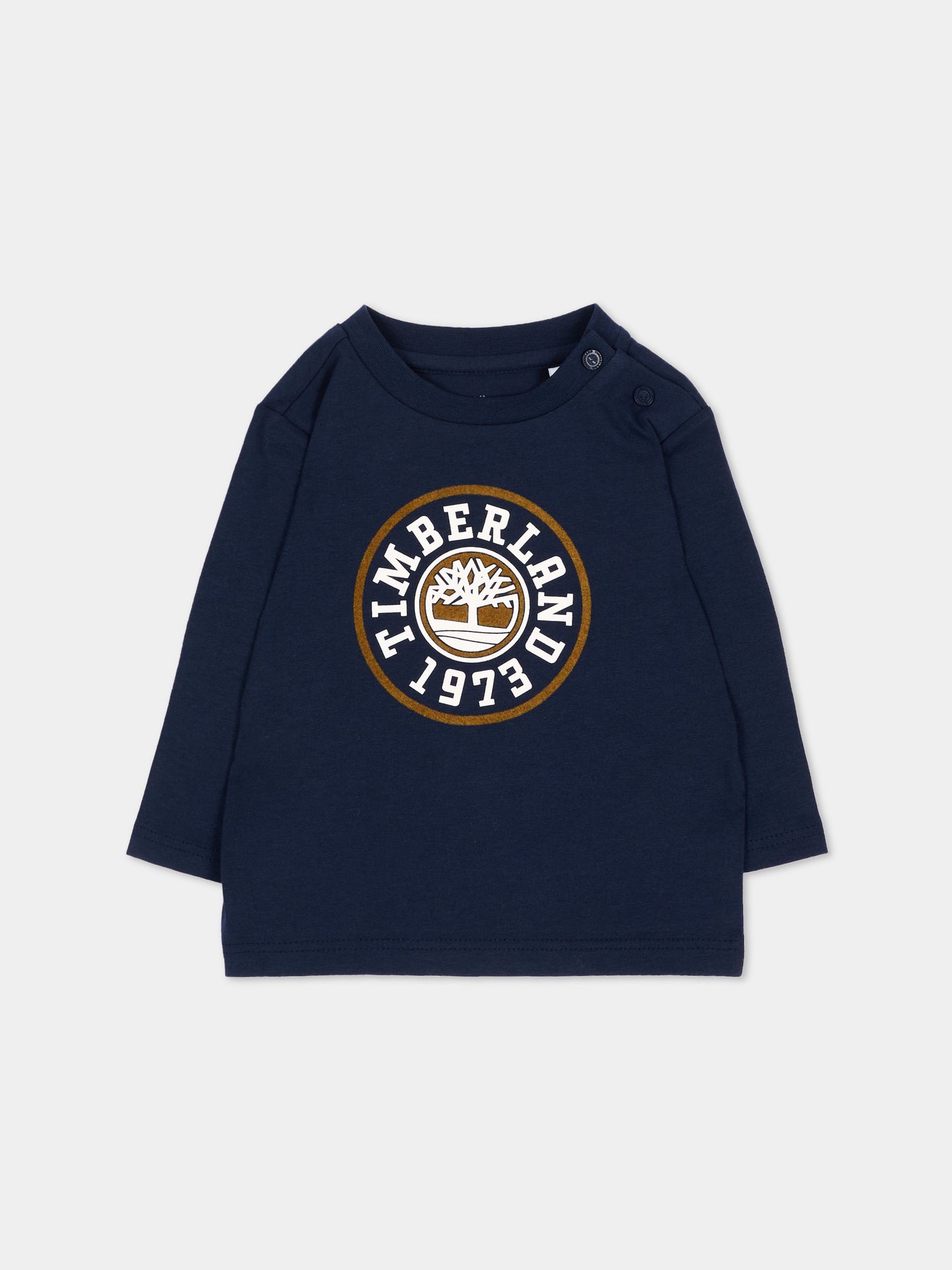 T-shirt a manica lunga blu per neonato,Timberland,T61026 849