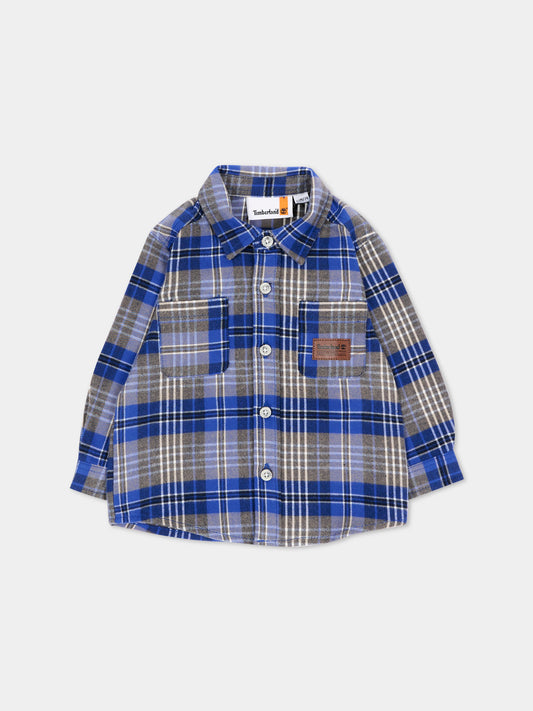 Camicia a manica lunga blu per neonato,Timberland,T61039 829