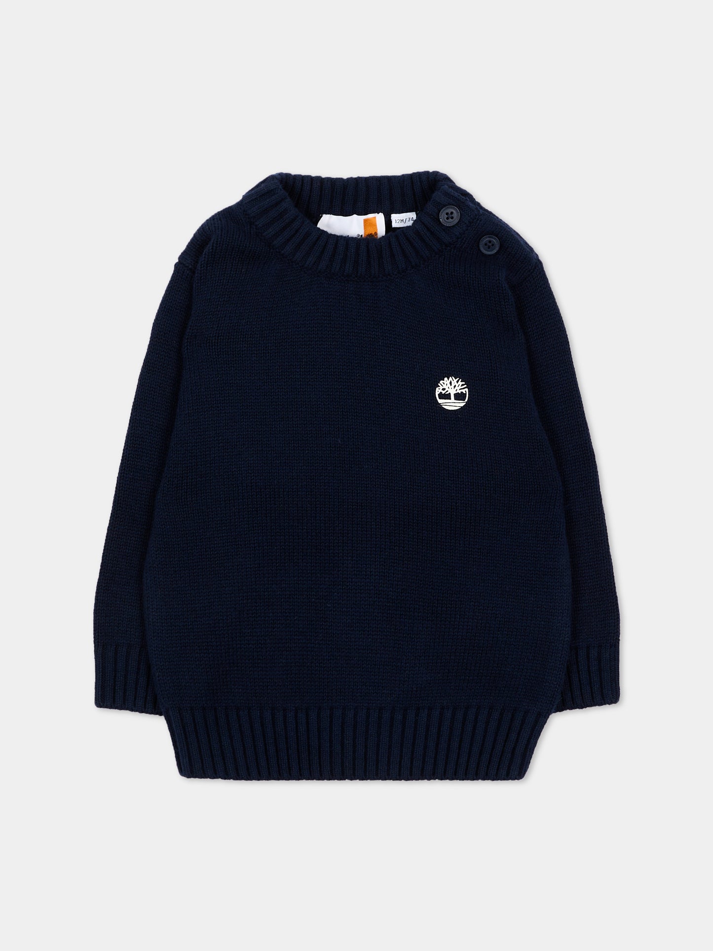 Maglione blu per neonato con logo,Timberland,T61042 849