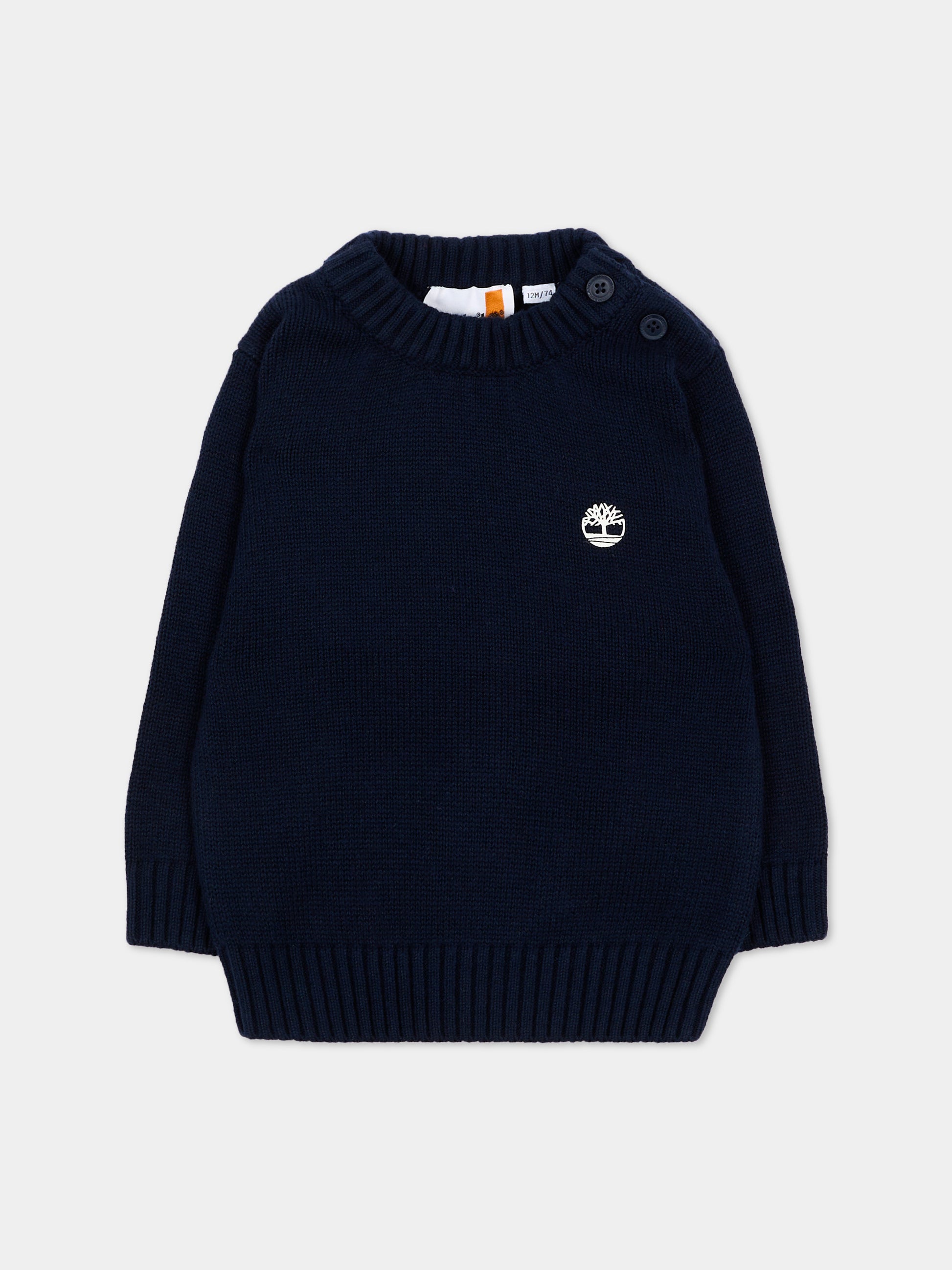 Maglione blu per neonato con logo,Timberland,T61042 849