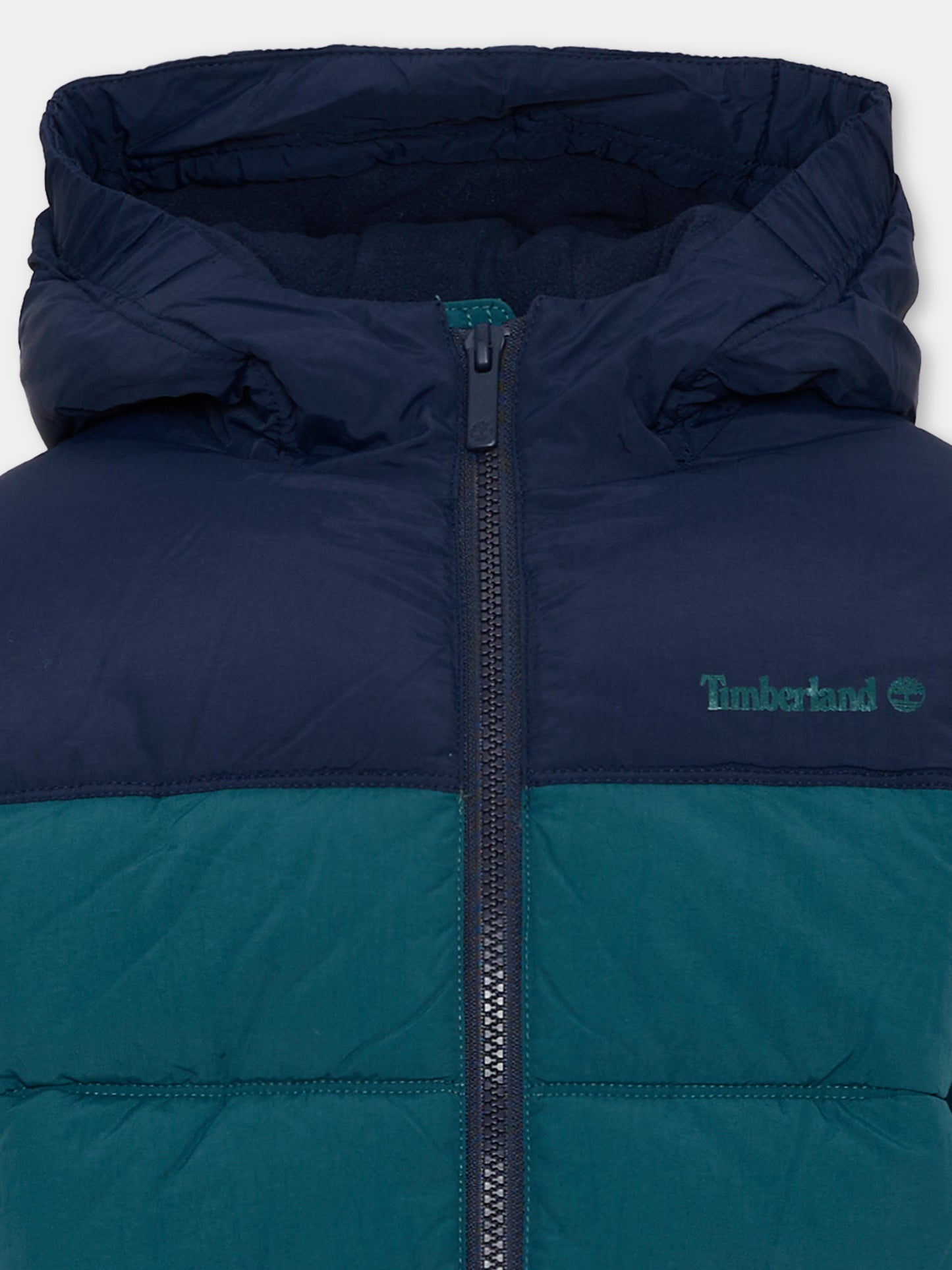 Piumino verde per bambino con cappuccio,Timberland,T61057 68R