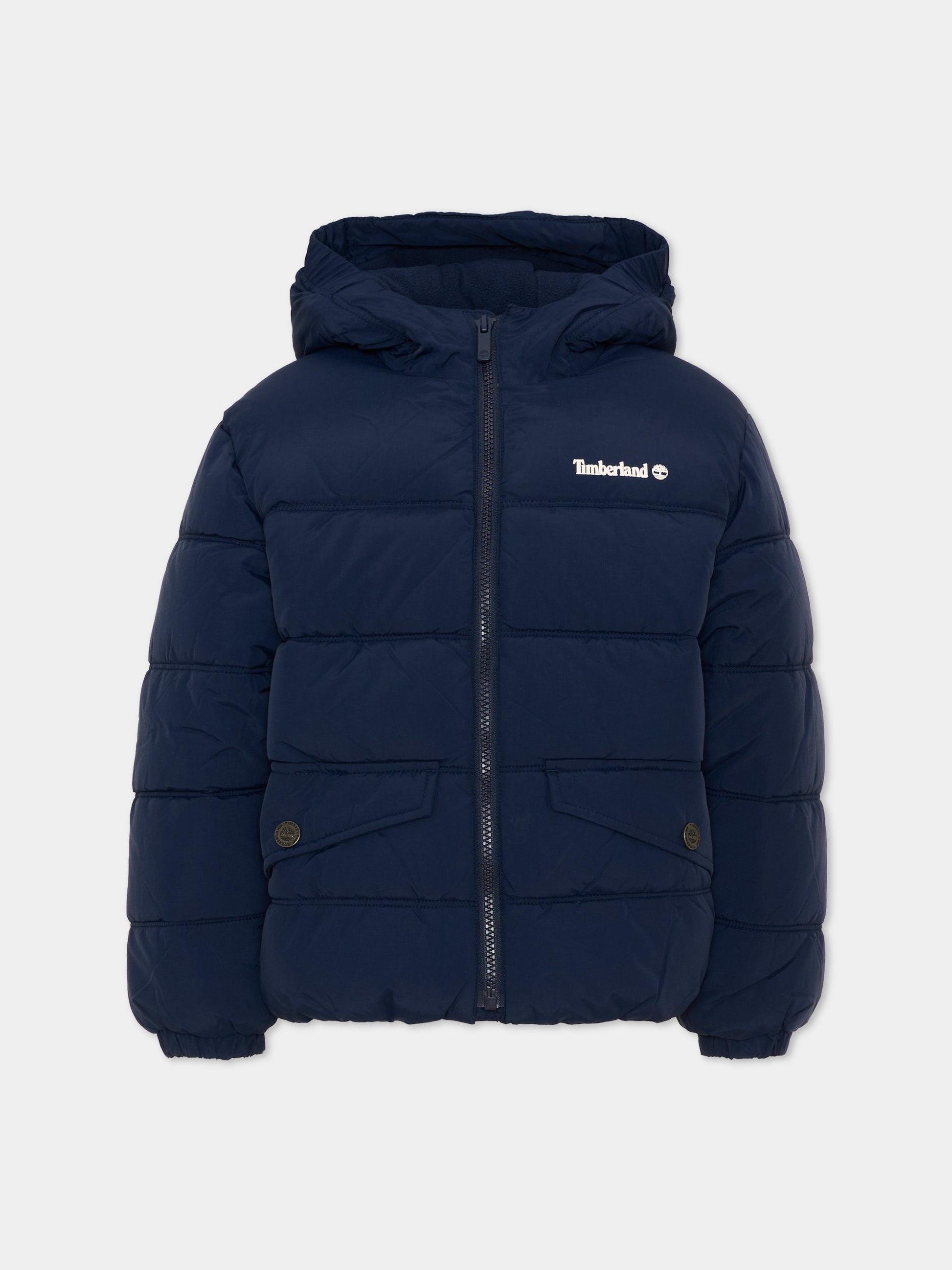 Piumino blu per bambino con cappuccio,Timberland,T61057 849