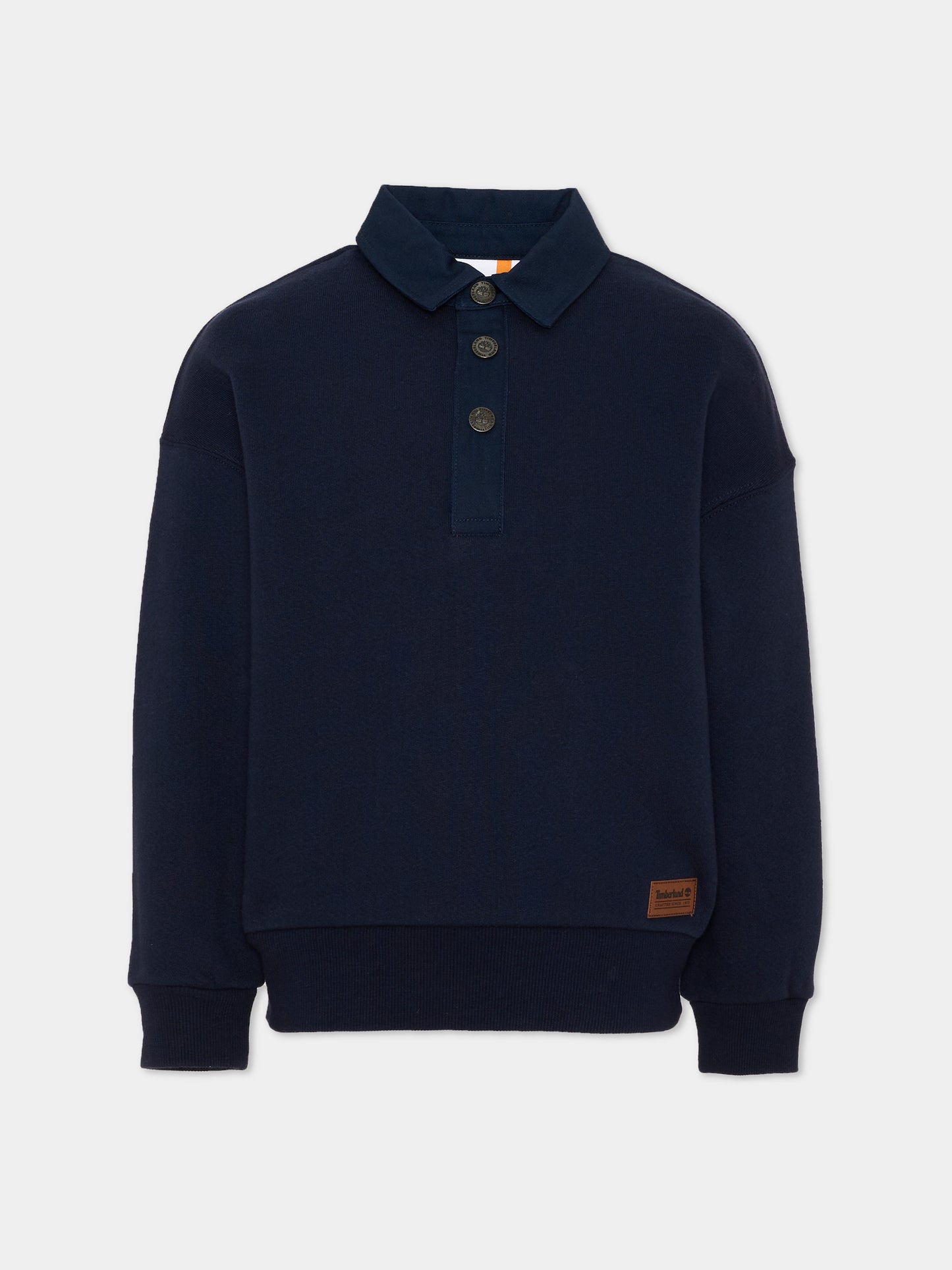 Polo a manica lunga blu per bambino,Timberland,T61065 849